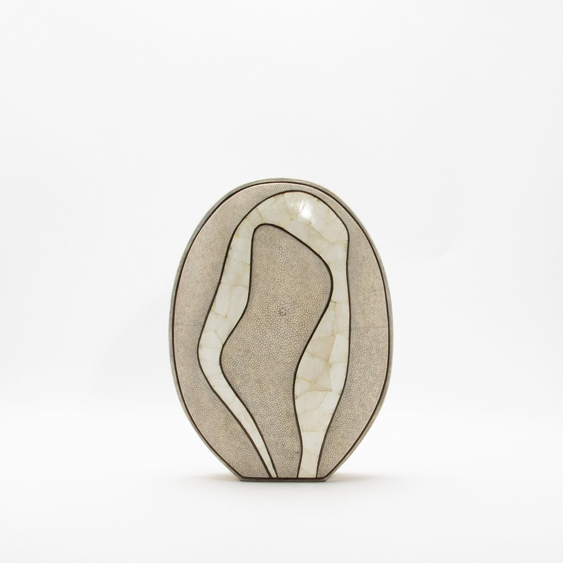 Vase in Natural Shagreen, Quartz, and Brass by R&Y Augousti