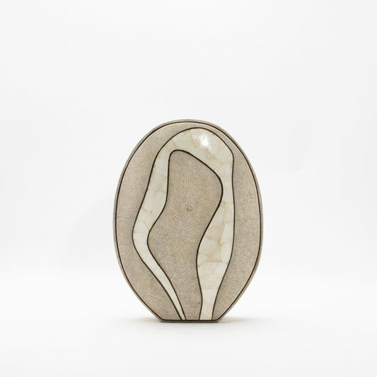 Vase in Natural Shagreen, Quartz, and Brass by R&Y Augousti