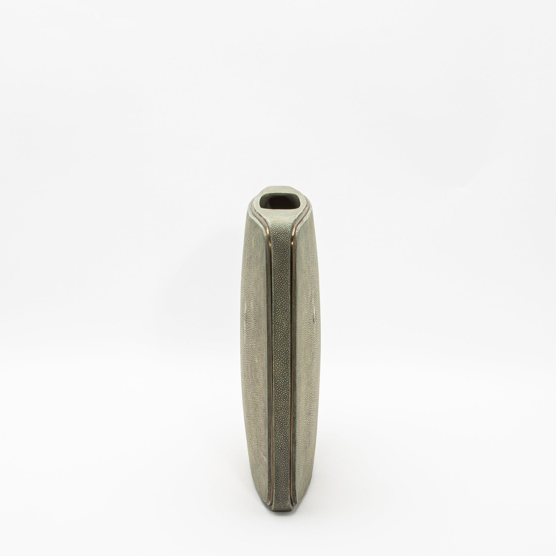 Vase in Grey Shagreen with Brass by R&Y Augousti