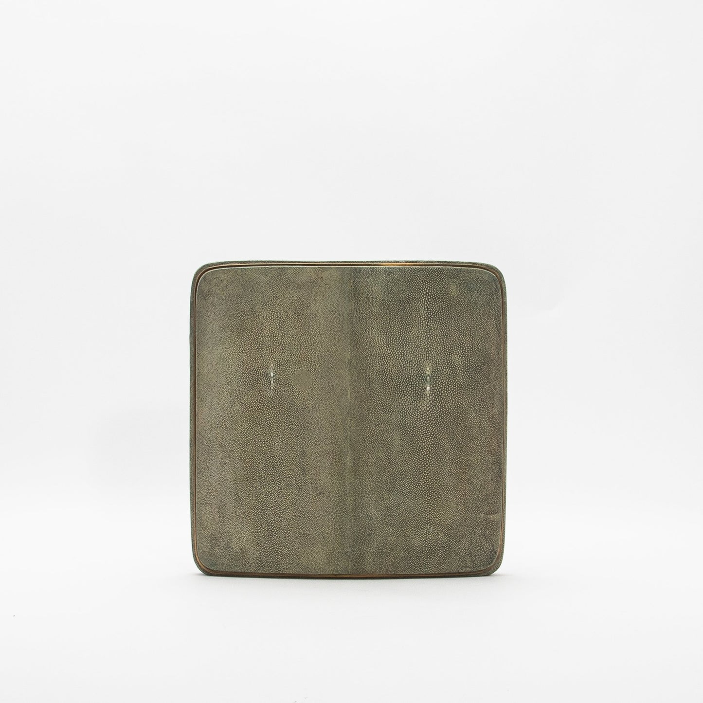 Vase in Grey Shagreen with Brass by R&Y Augousti