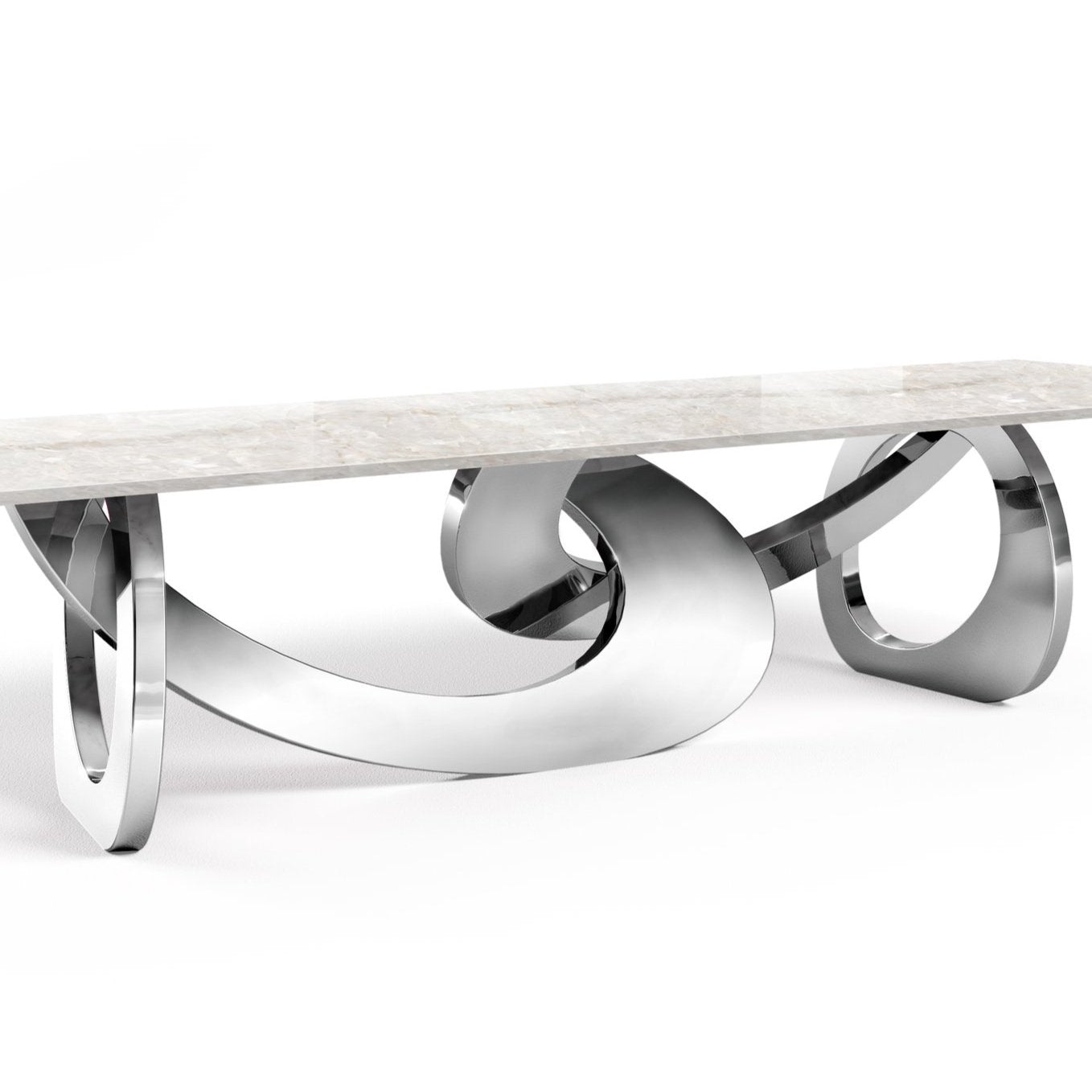 Sculptural Dining Table with Quartzite Top by Barberini & Gunnell