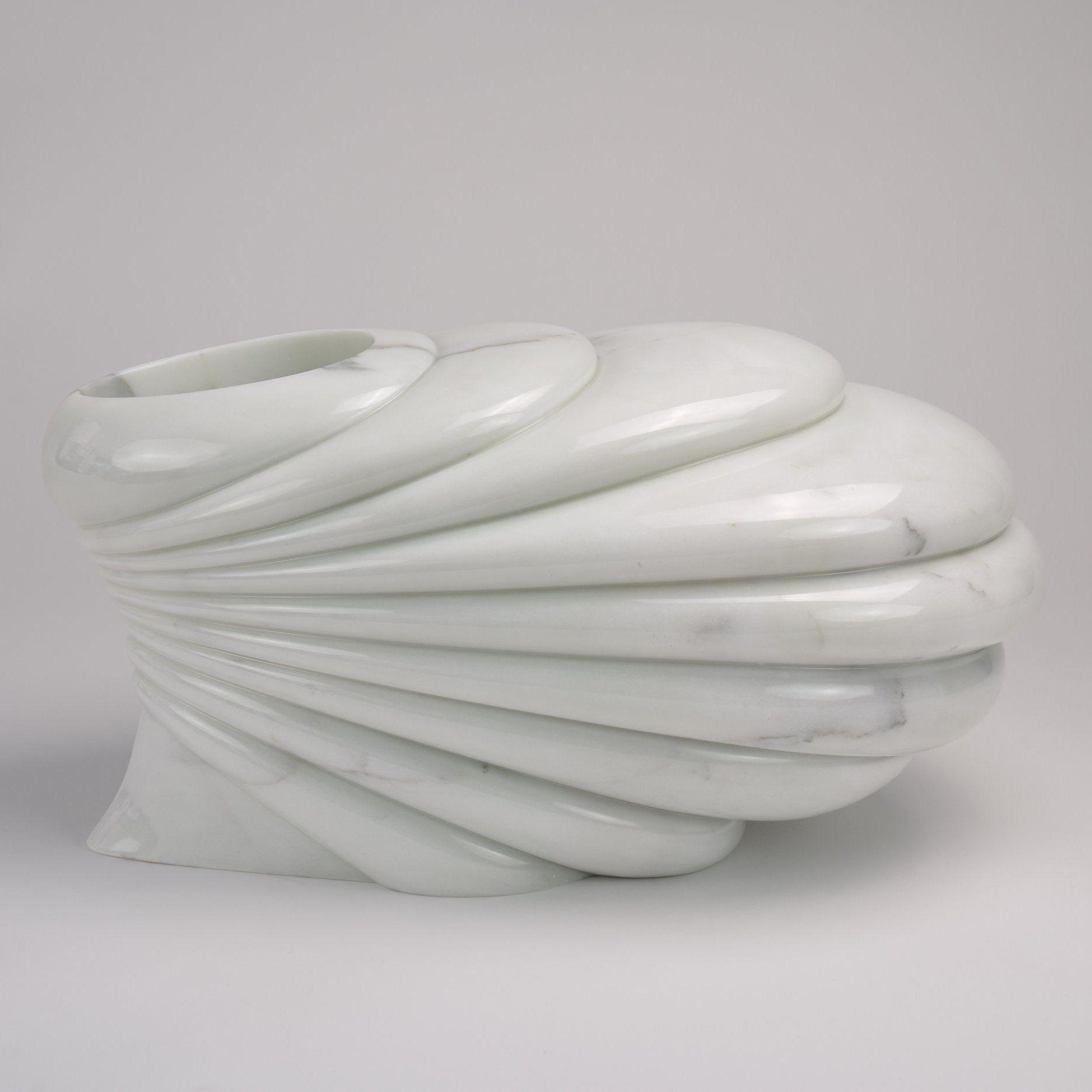 Sculptural Vase in Statuary Marble by Barberini & Gunnell