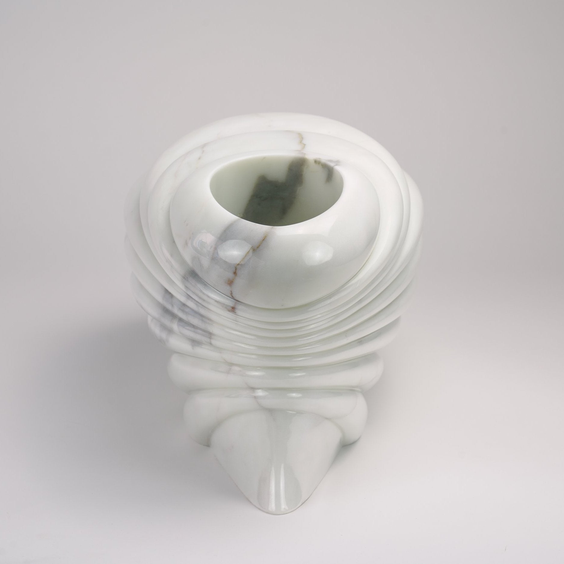 Sculptural Vase in Statuary Marble by Barberini & Gunnell