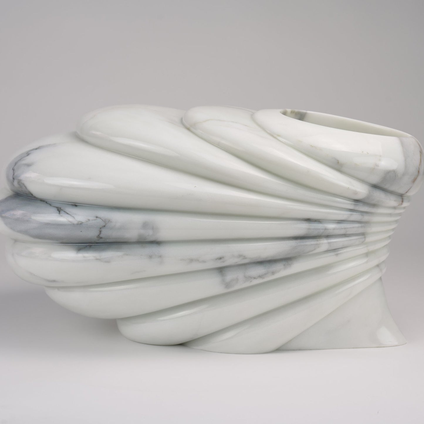 Sculptural Vase in Statuary Marble by Barberini & Gunnell