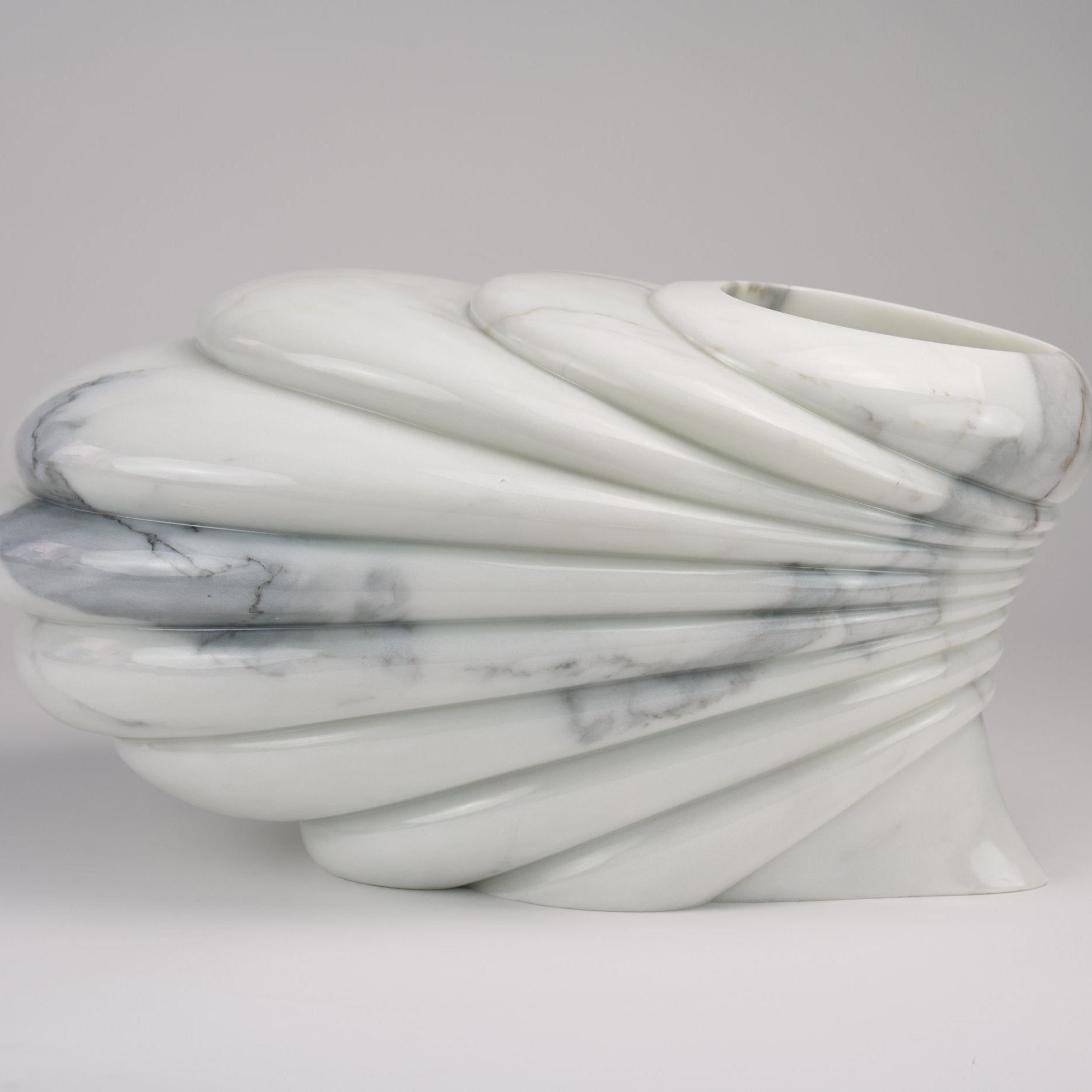 Sculptural Vase in Statuary Marble by Barberini & Gunnell