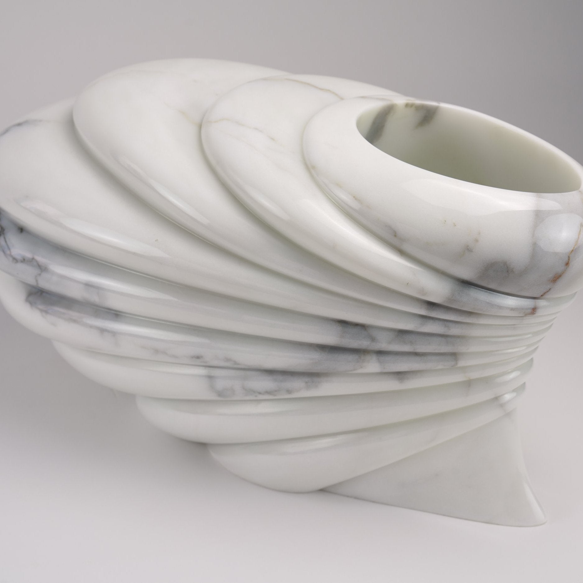 Sculptural Vase in Statuary Marble by Barberini & Gunnell