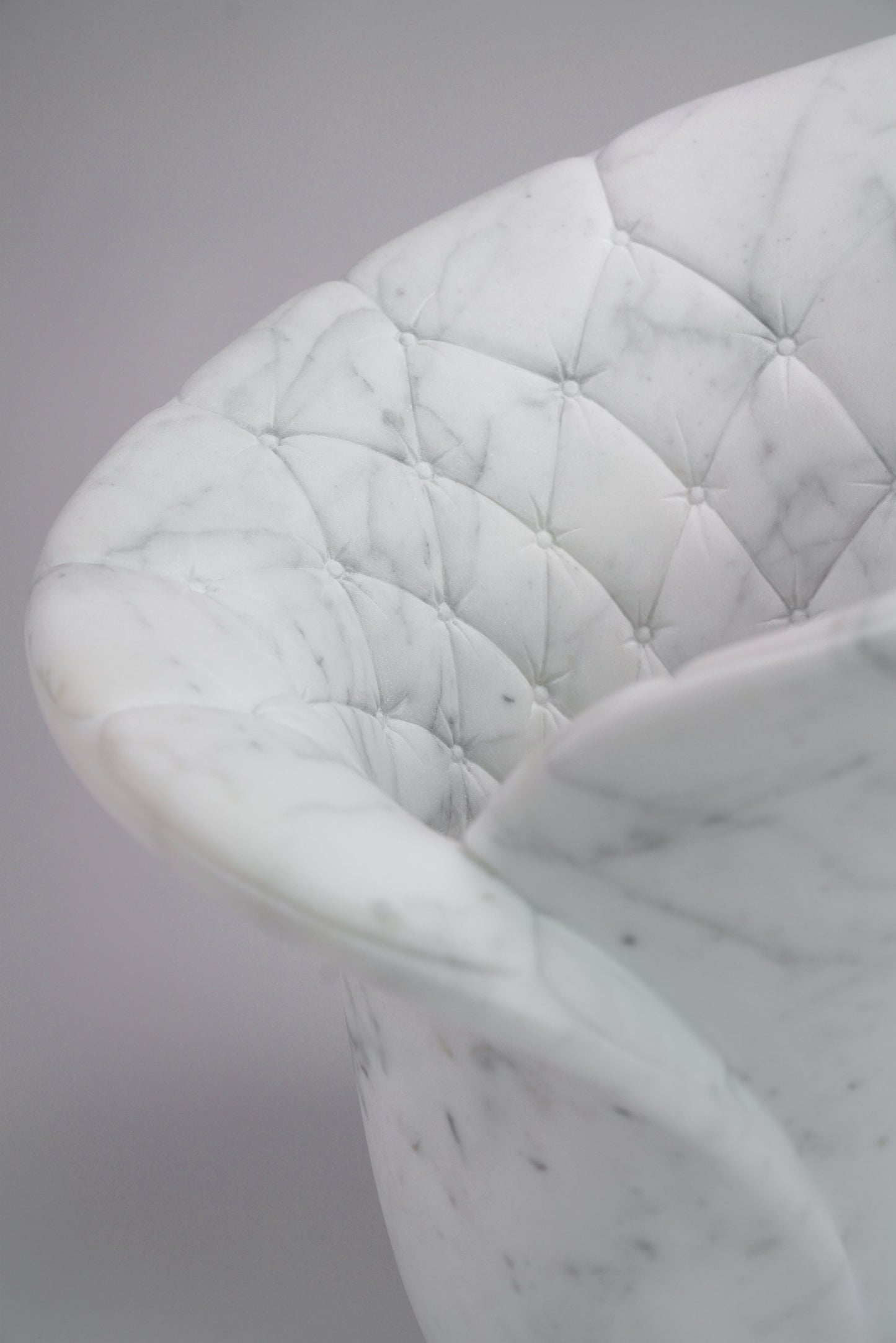 Sculptural Quilted Vase in Statuary Marble by Barberini & Gunnell