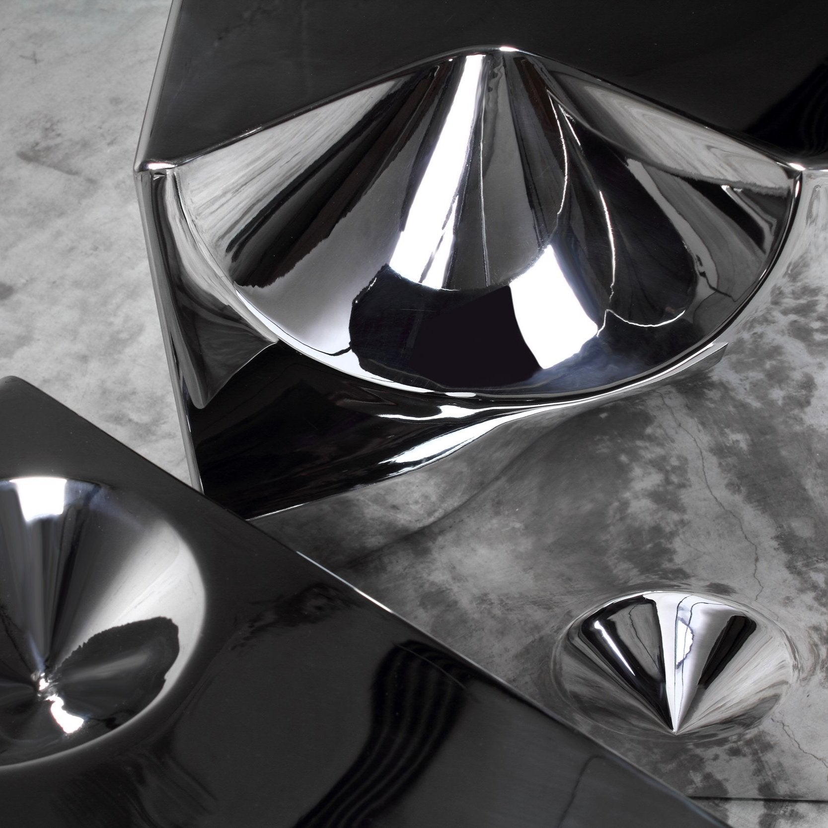 Pair of Side Tables in Polished Stainless Steel by Barberini & Gunnell