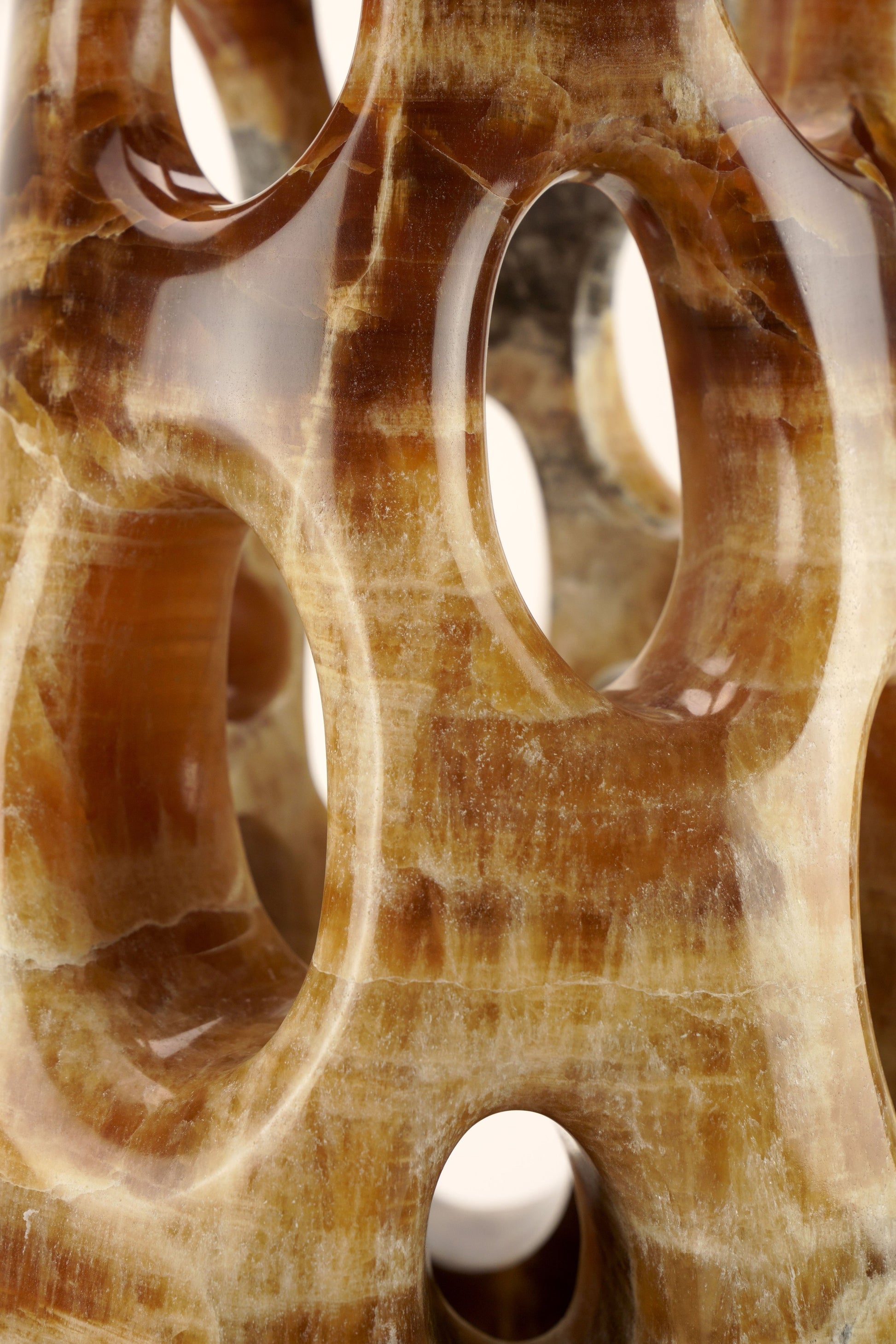 Sculptural Vase in Amber Onyx by Barberini & Gunnell