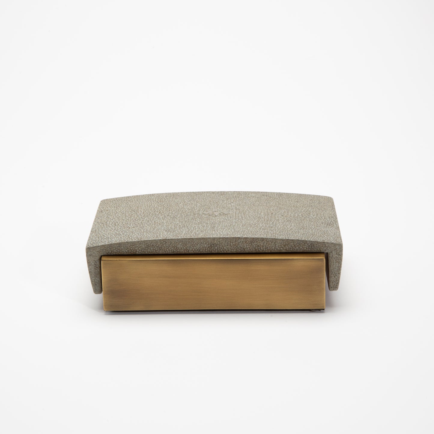 Set of 3 Boxes in Gray Shagreen and Bronze Patina Brass by R&Y Augousti