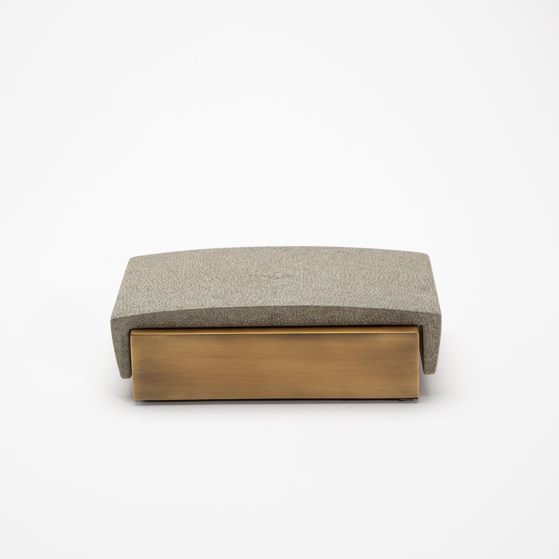Set of 3 Boxes in Gray Shagreen and Bronze Patina Brass by R&Y Augousti