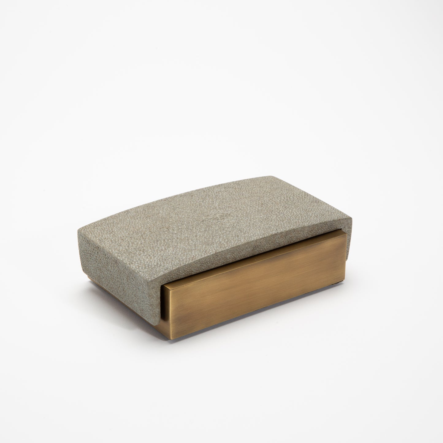 Set of 3 Boxes in Gray Shagreen and Bronze Patina Brass by R&Y Augousti