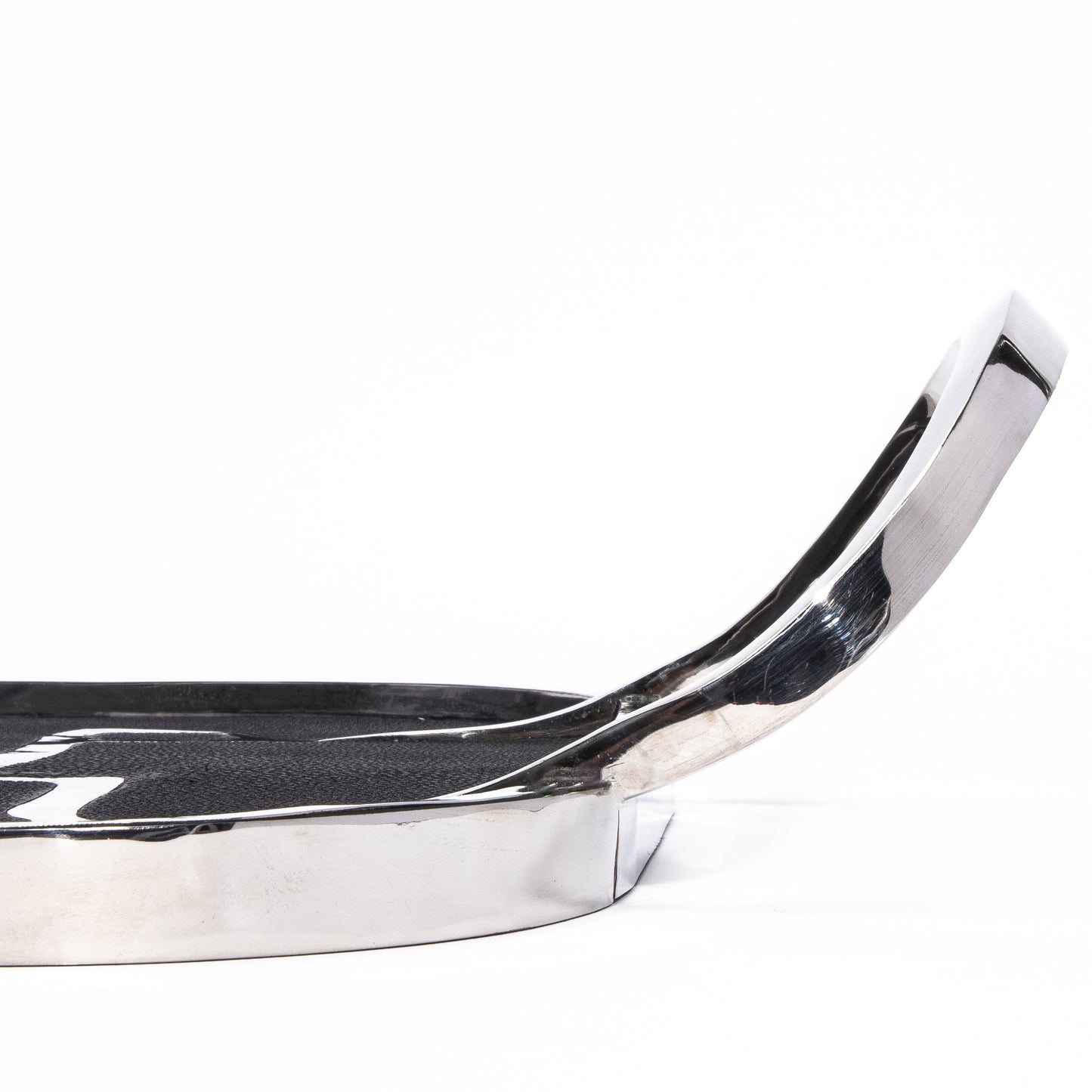 Cocteau Tray in Black Shagreen with Polished Stainless Steel by R&Y Augousti