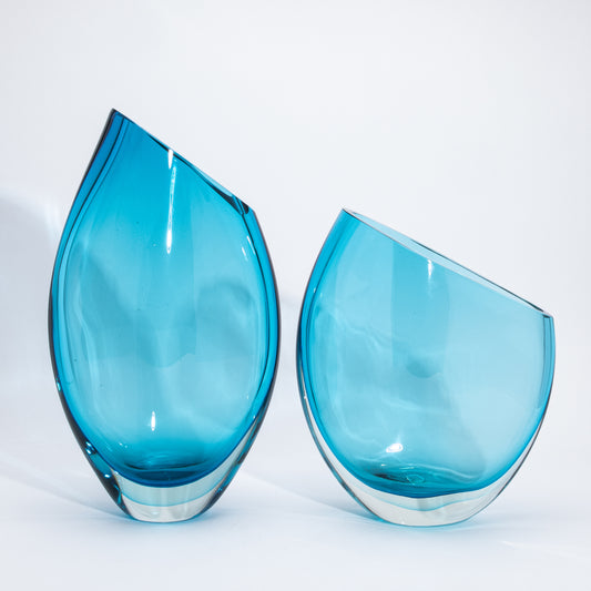 Murano Teardrop Vase in Lagoon Blue
