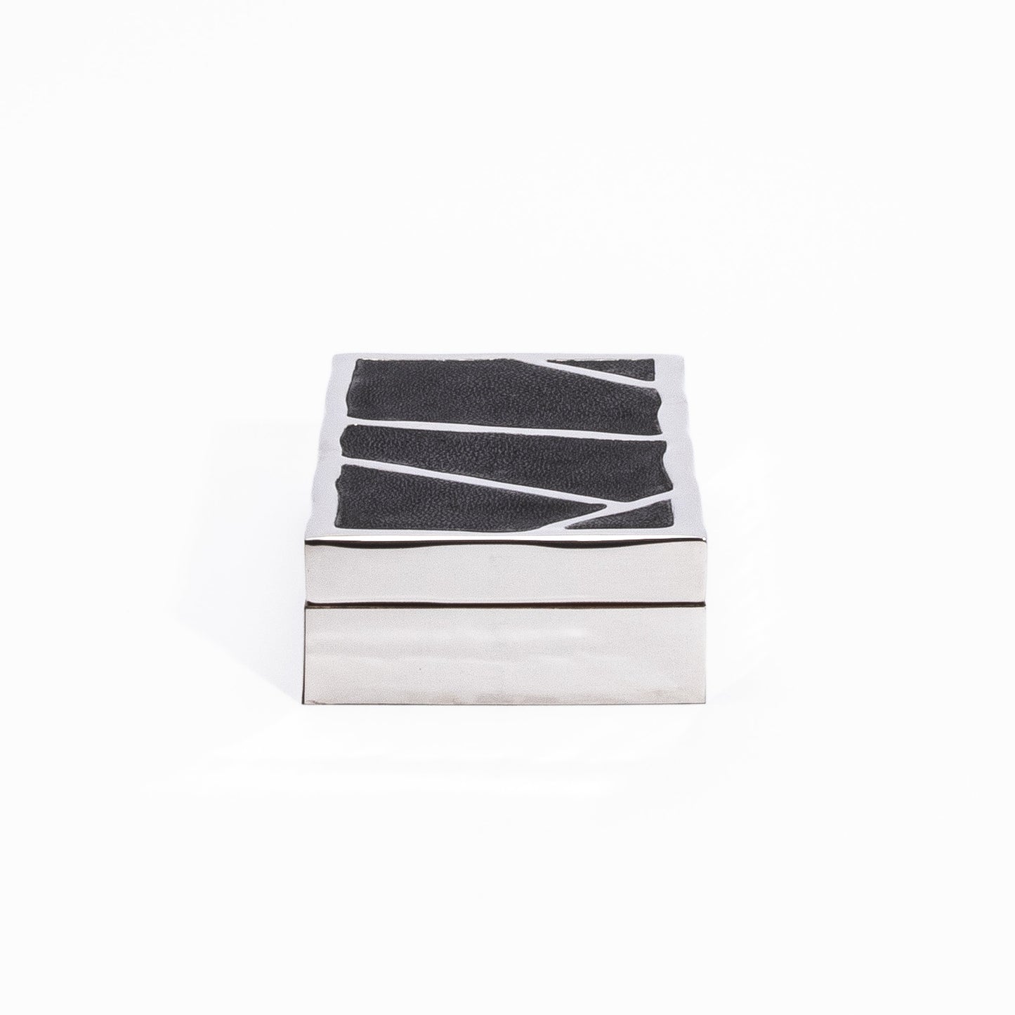Modern Box in Black Shagreen with Polished Stainless Steel by R&Y Augousti