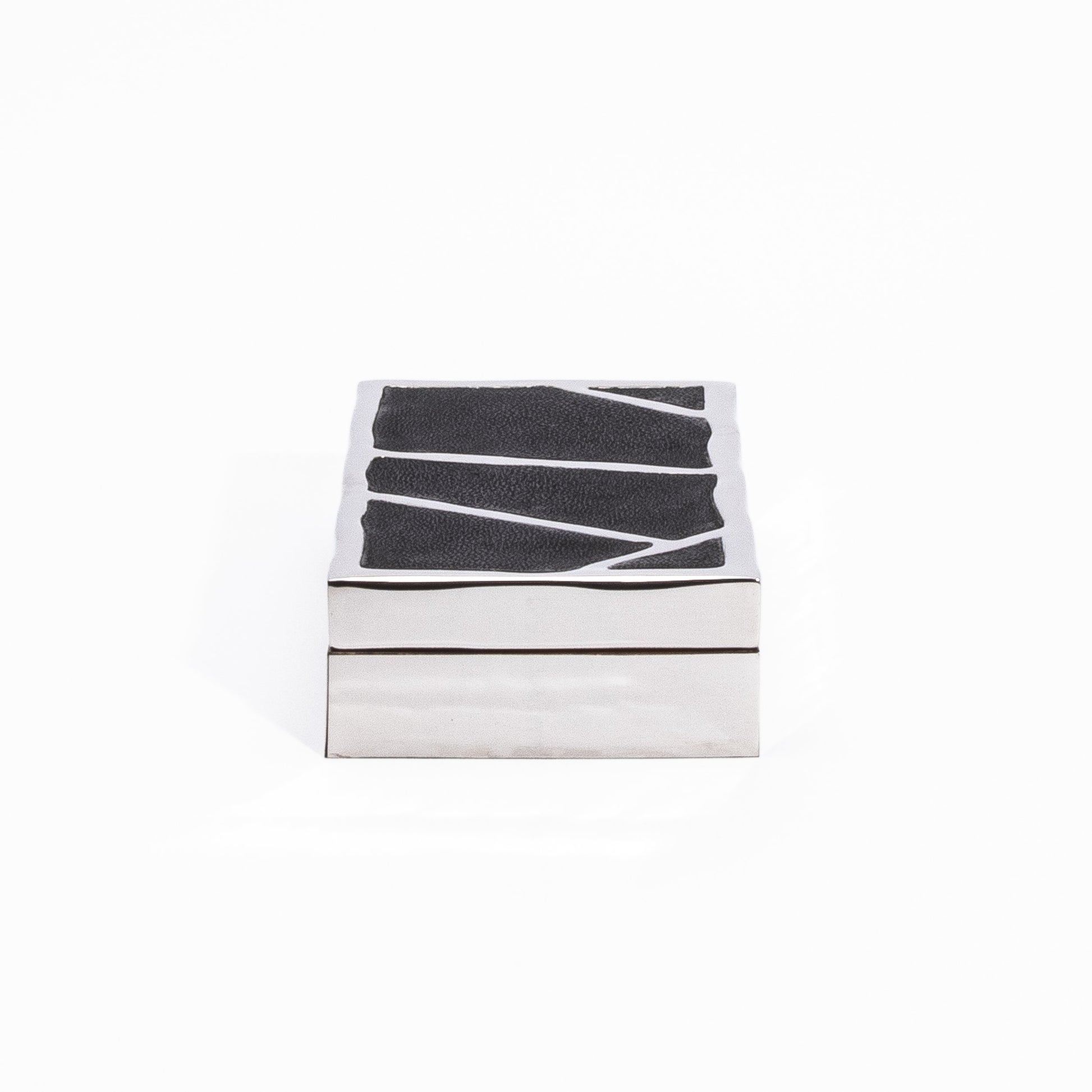 Modern Box in Black Shagreen with Polished Stainless Steel by R&Y Augousti