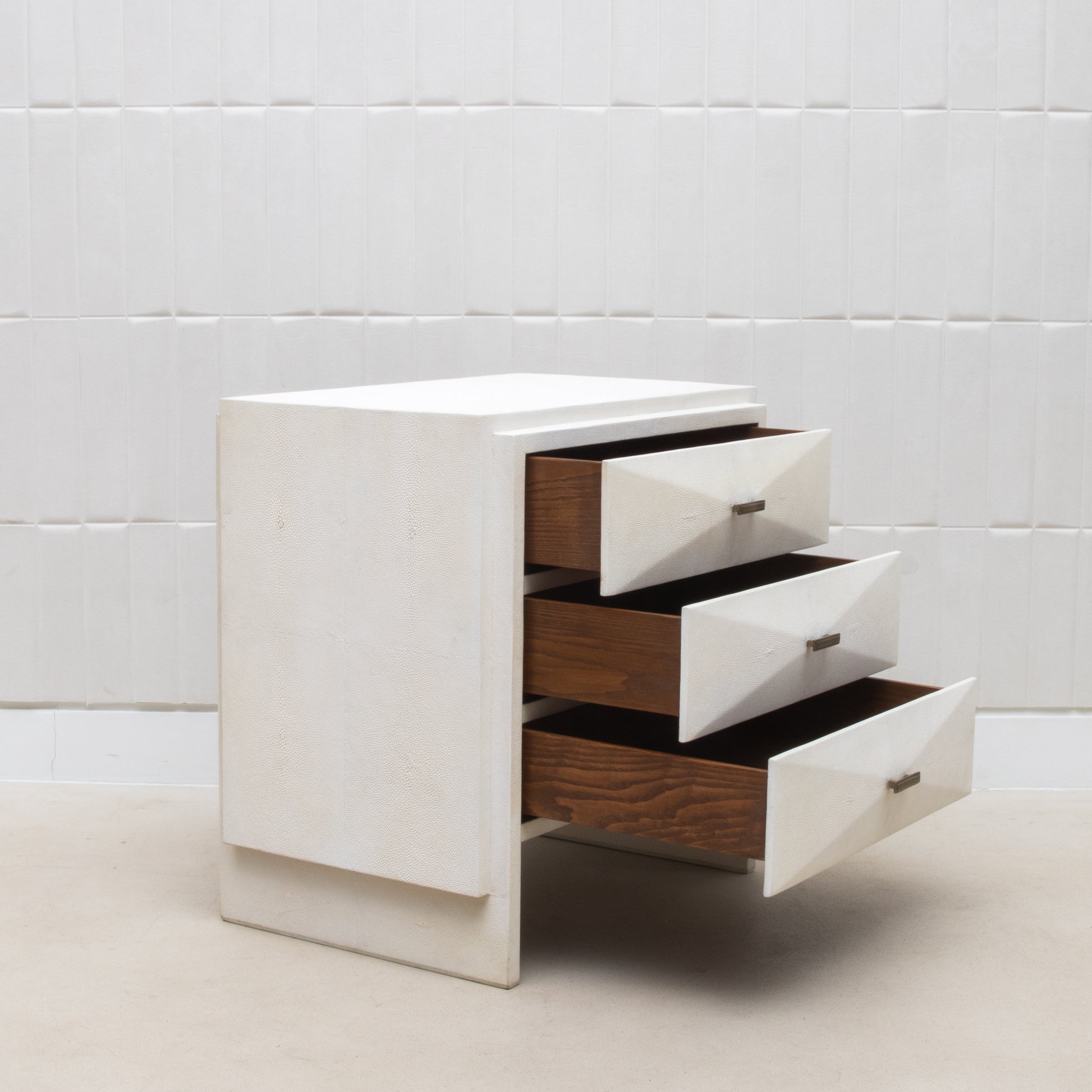 Bed Side Tables in Antique Shagreen by R&Y Augousti