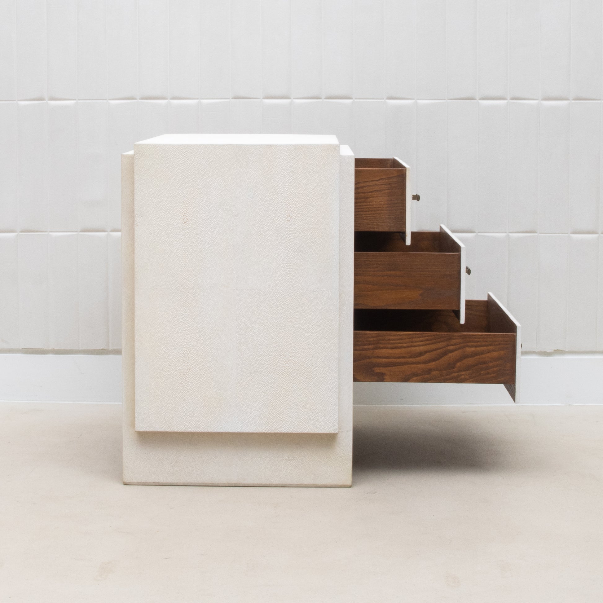 Bed Side Tables in Antique Shagreen by R&Y Augousti