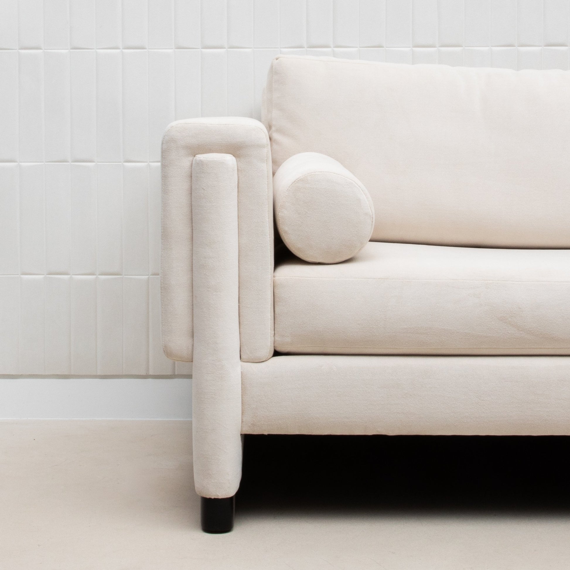 Velvet Sofa in Cream by MOGUL