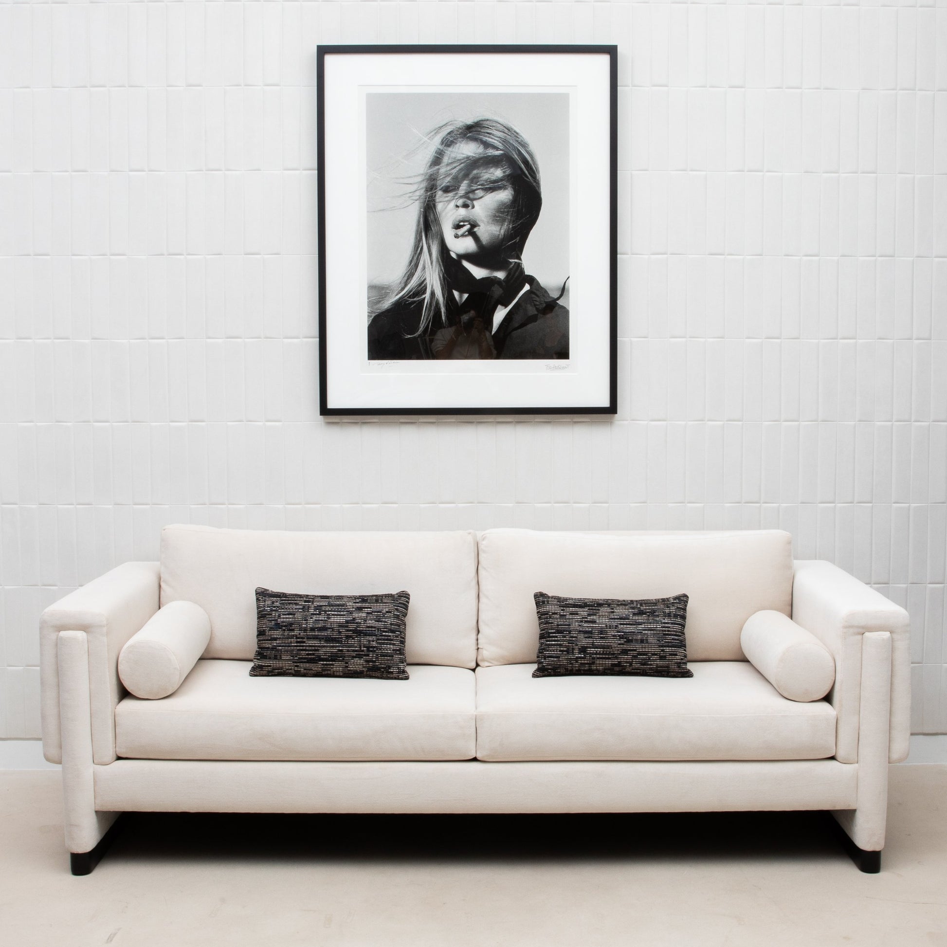Velvet Sofa in Cream by MOGUL