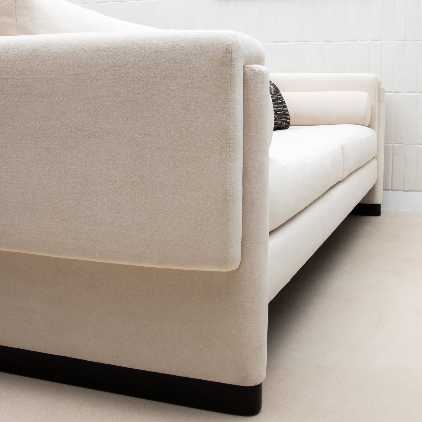 Velvet Sofa in Cream by MOGUL