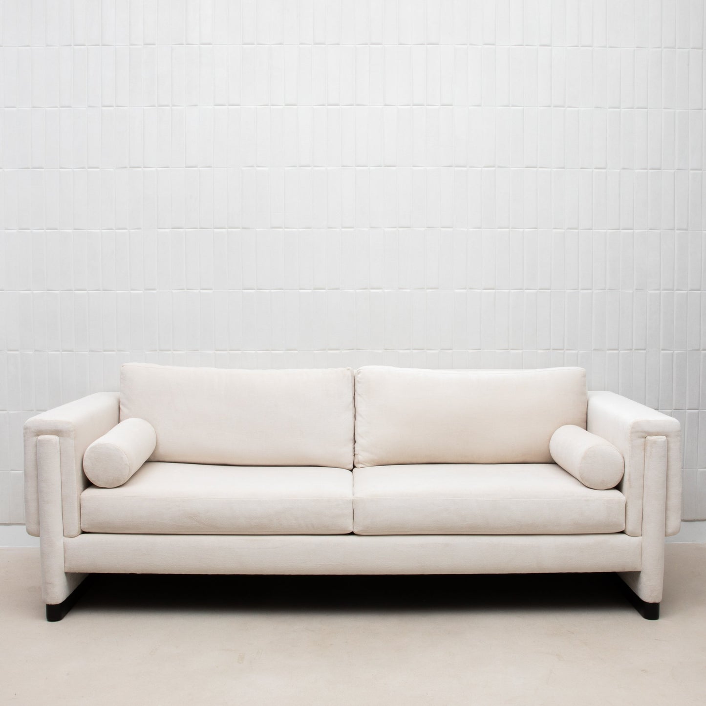 Velvet Sofa in Cream by MOGUL