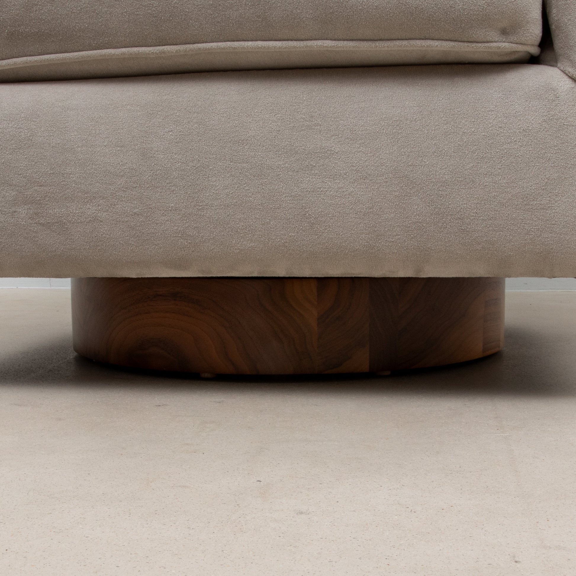 Swivel Chair in Grey Velvet with Walnut by MOGUL