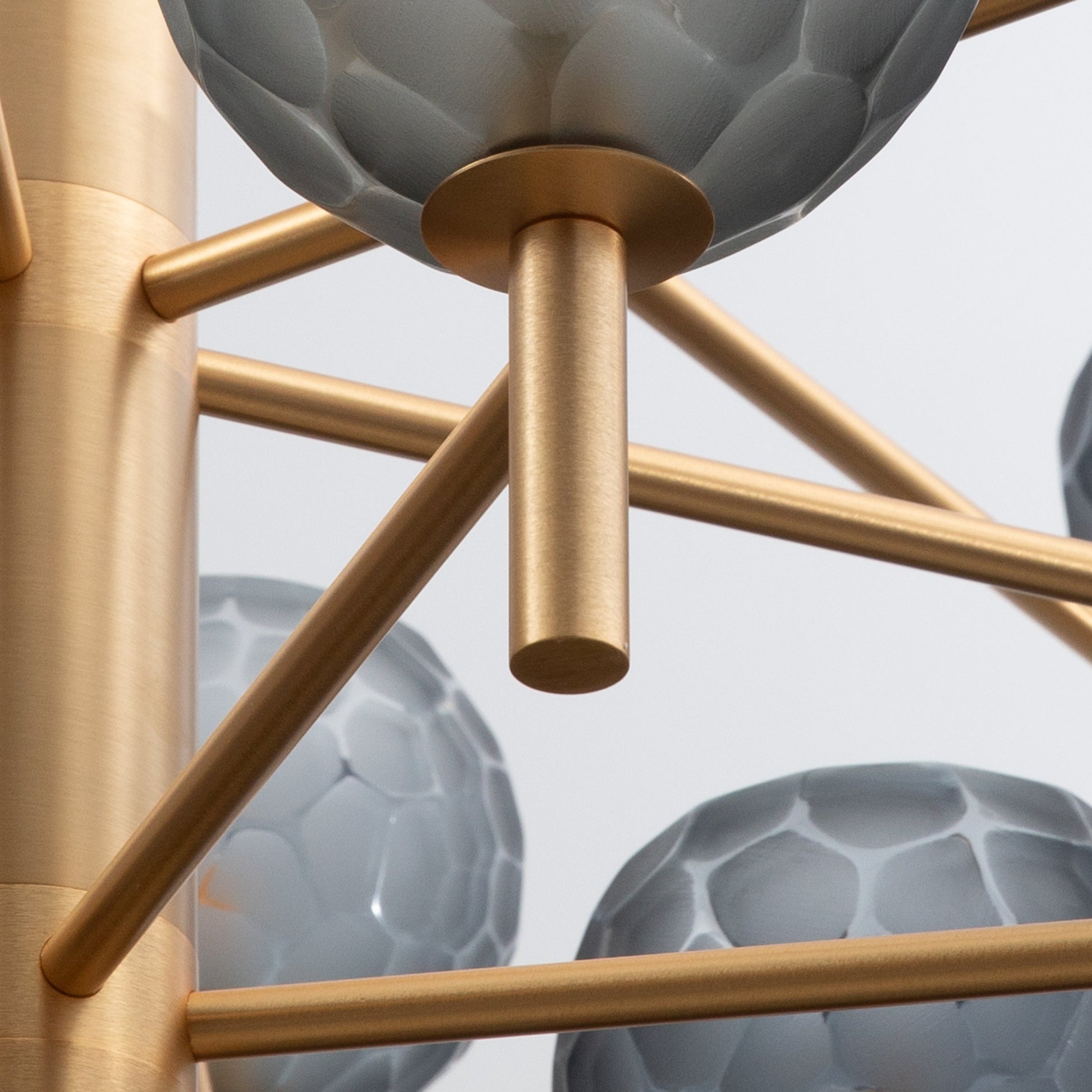 Hand-Blown Murano Spider Chandelier with Brushed Brass Fittings