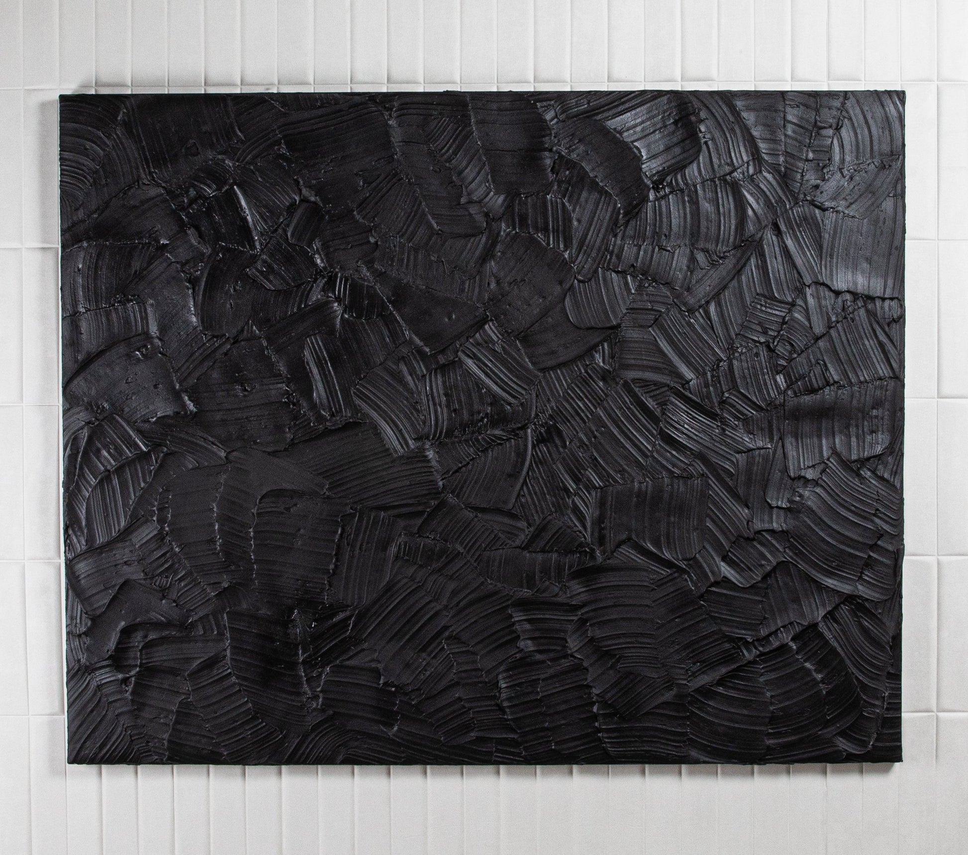 Modern Textural Monochromatic Painting by Michael Allen