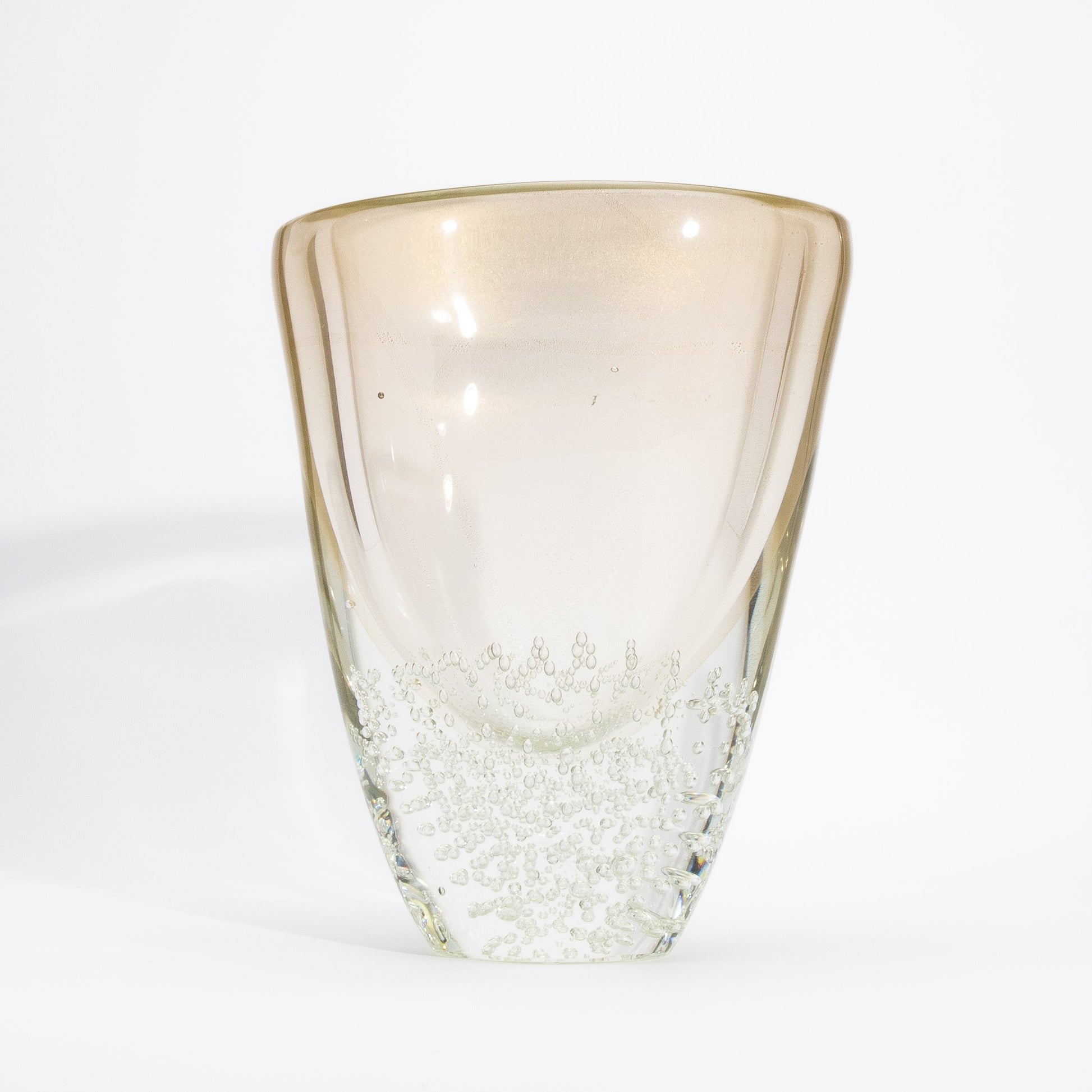 Murano Vase with 24-karat Gold Flecks and Bubbles