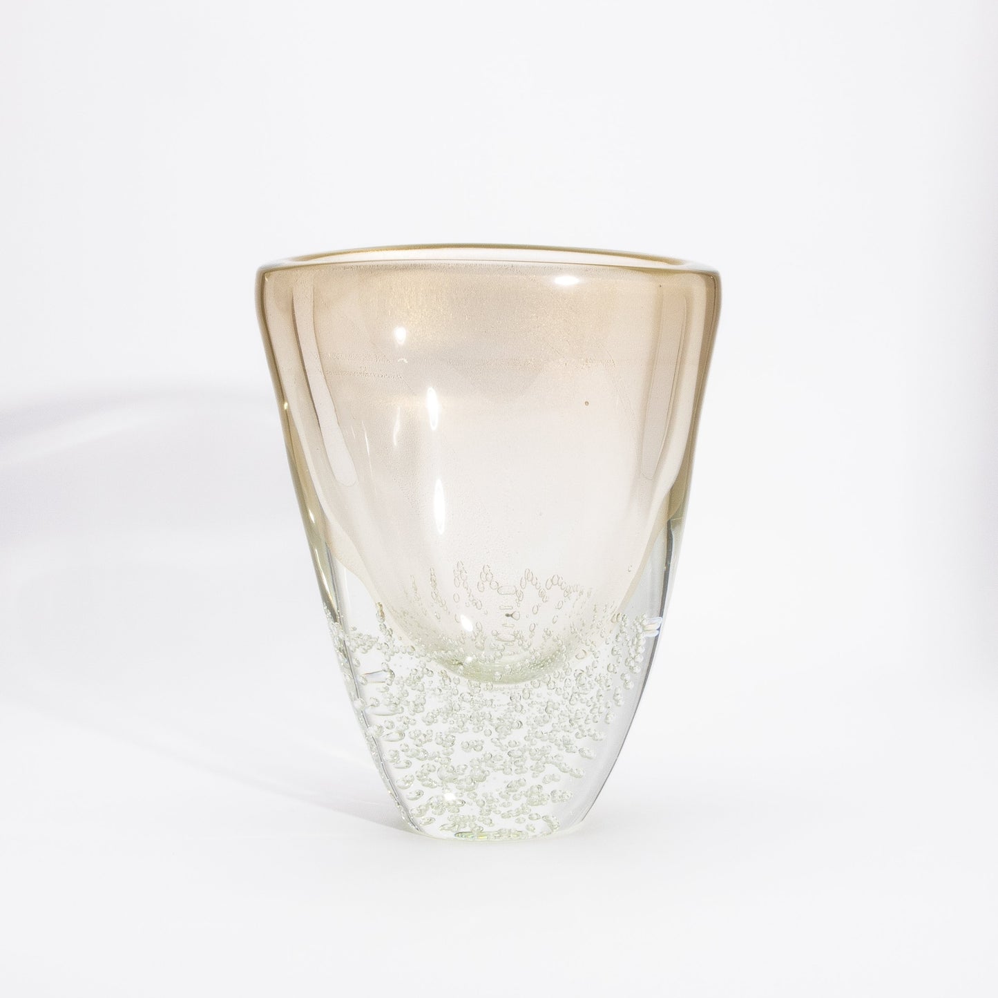 Murano Vase with 24-karat Gold Flecks and Bubbles