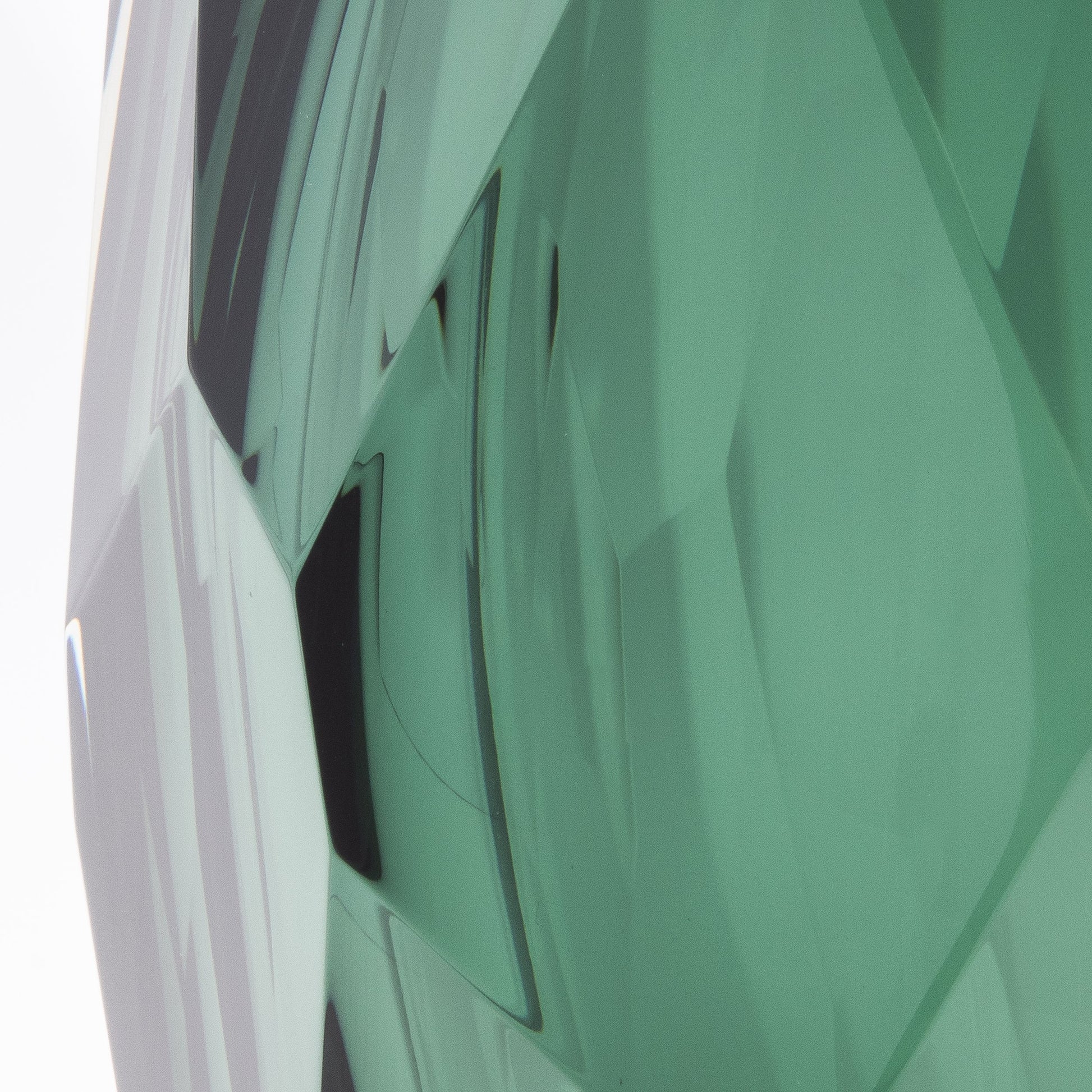 Murano Faceted Vase in Eucalyptus Green