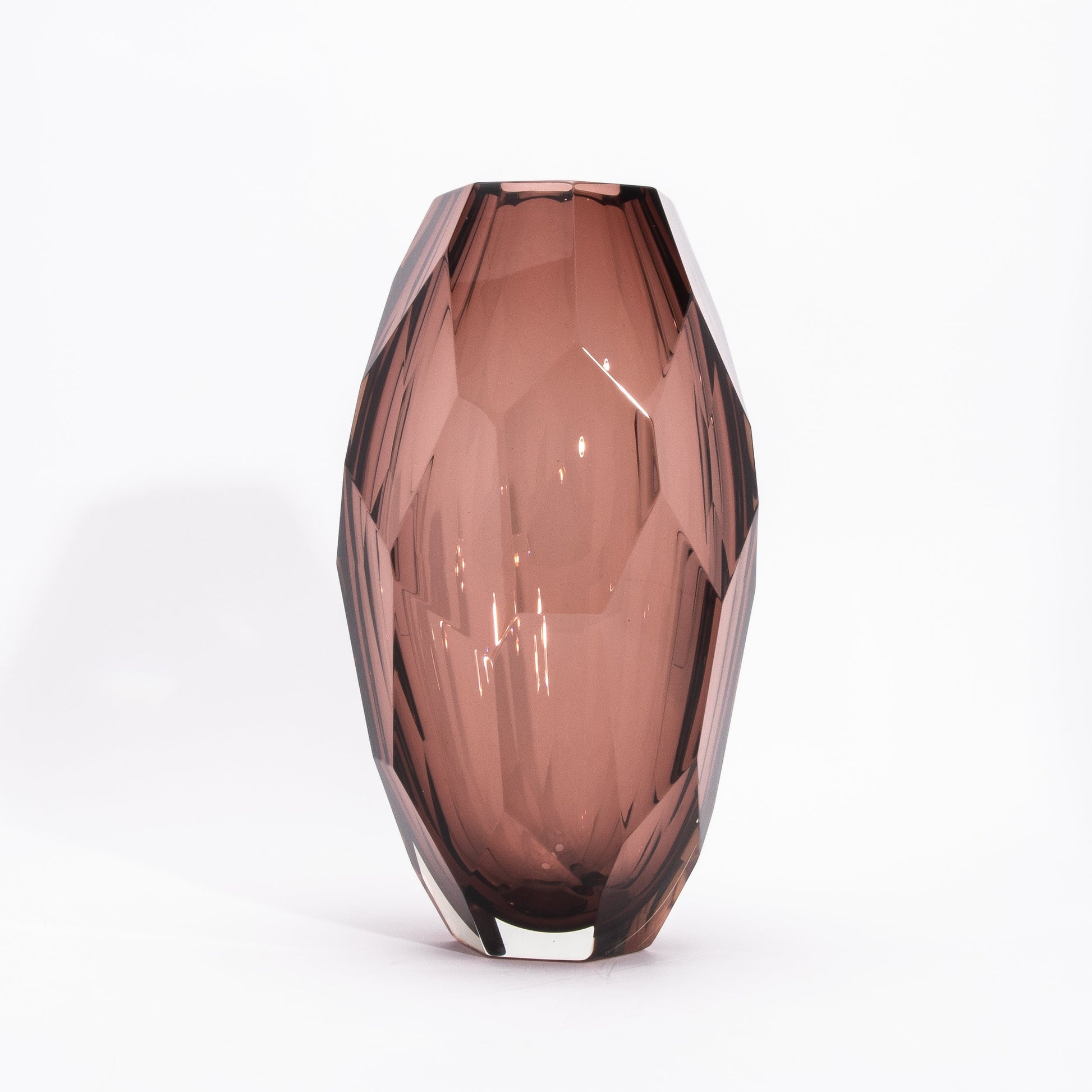 Murano Tall Faceted Vase in Amethyst