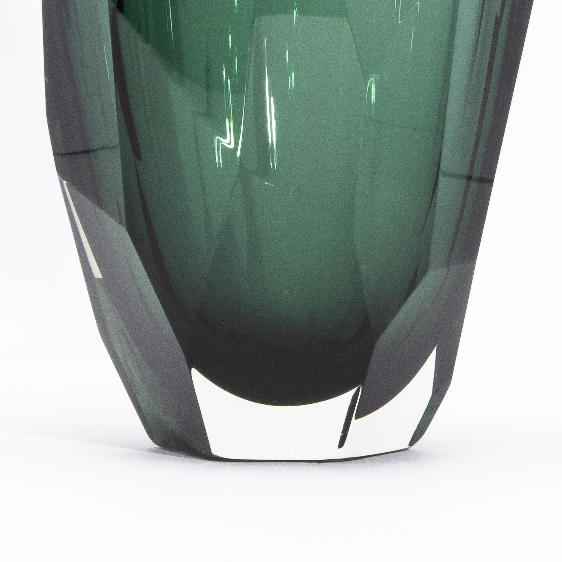 Murano Faceted Vase in Eucalyptus Green