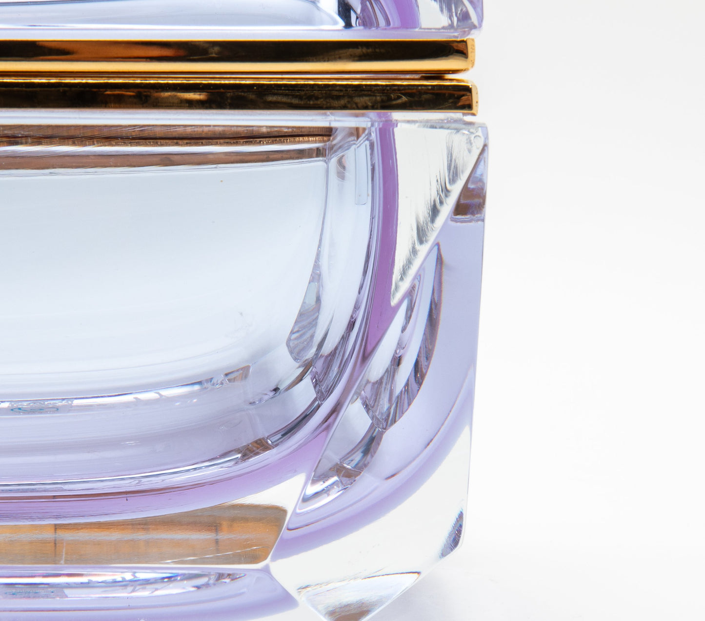 Murano Box with Edges and Brass Fittings in Alexanderite