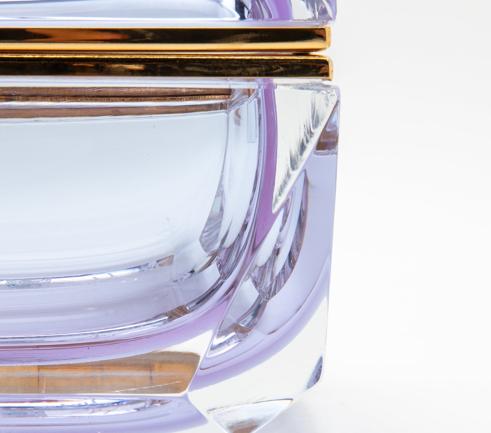 Murano Box with Edges and Brass Fittings in Alexanderite
