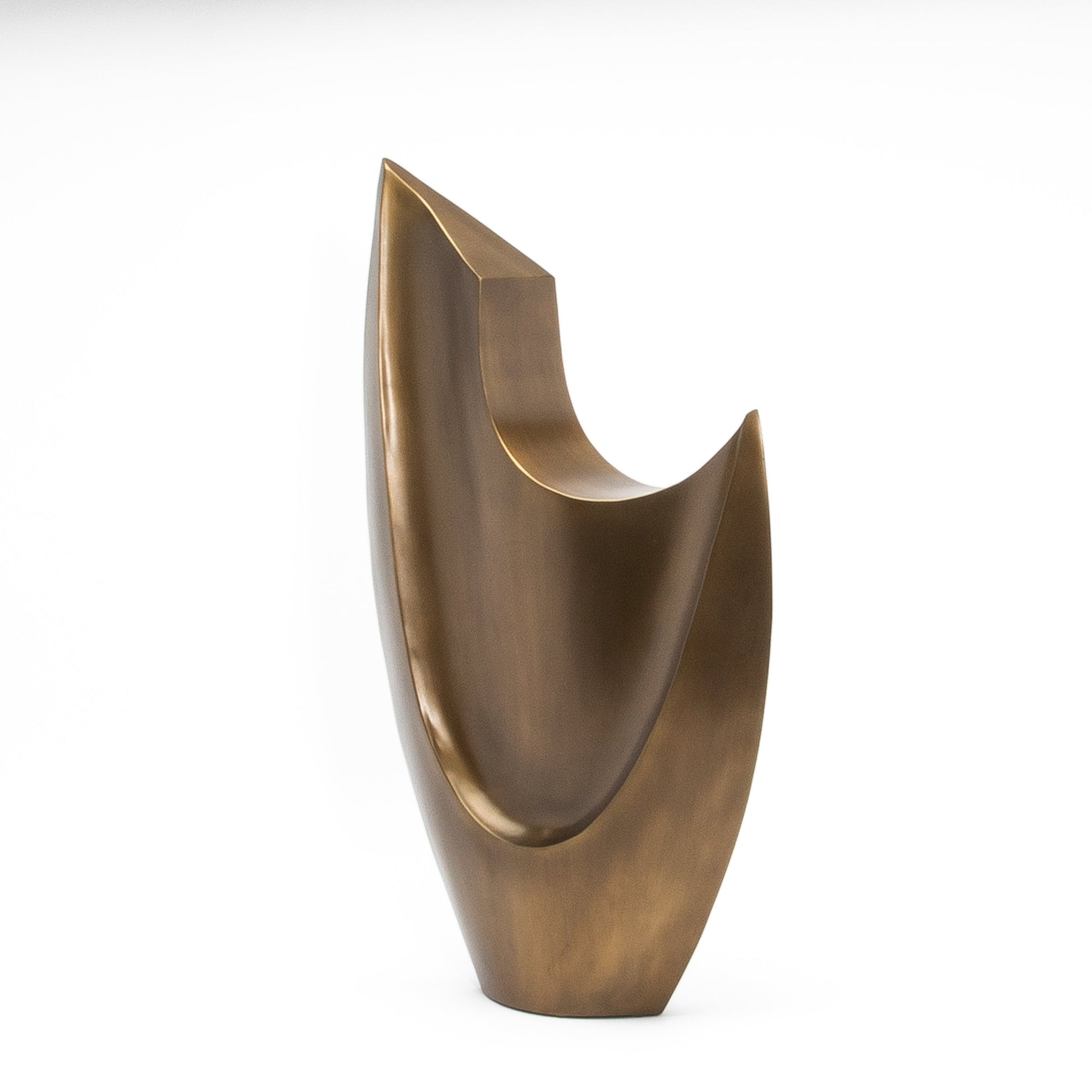 Modern Abstract Sculpture in Bronze Patina Brass by Patrick Coard Paris