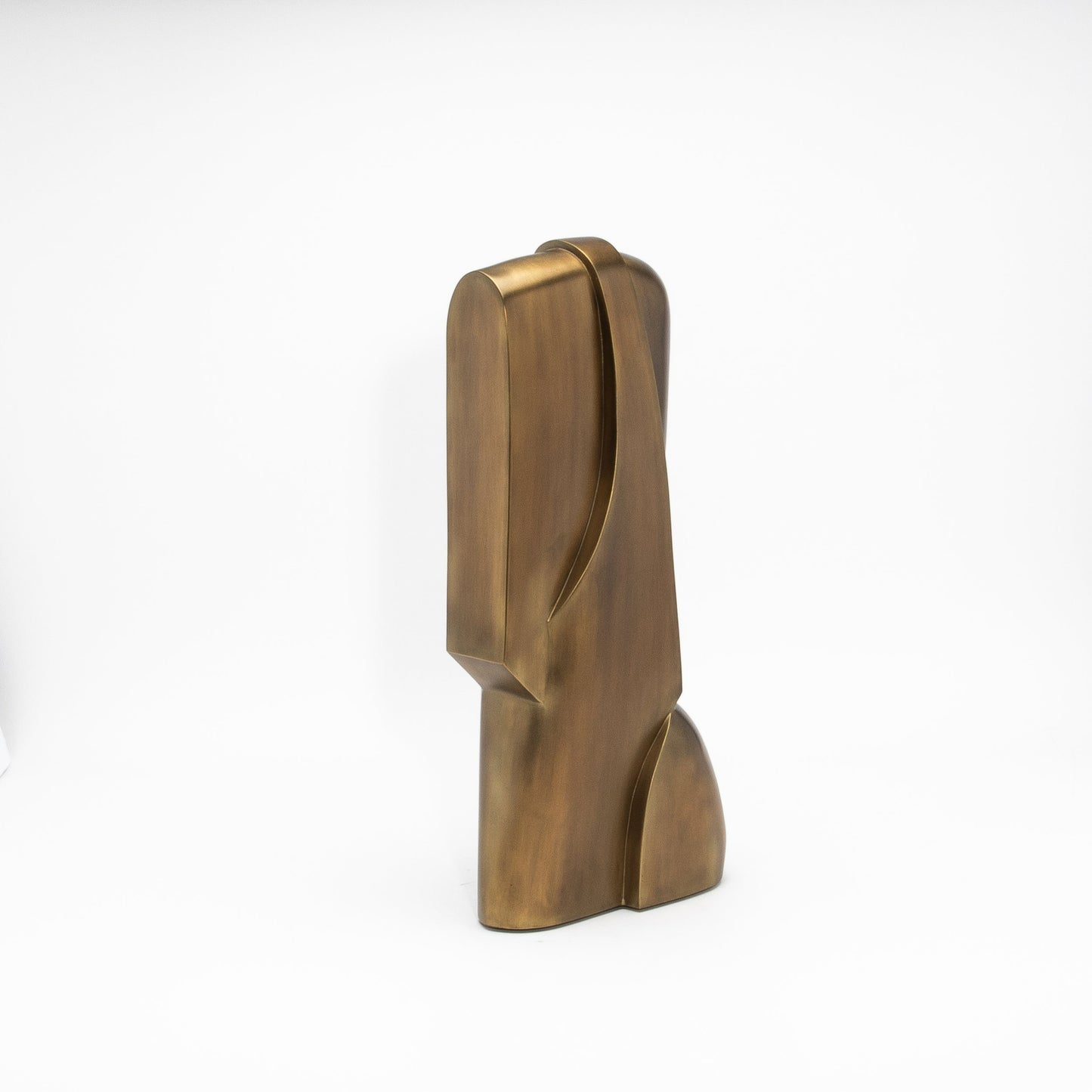 Modern Abstract Sculpture in Bronze Patina Brass by Patrick Coard Paris