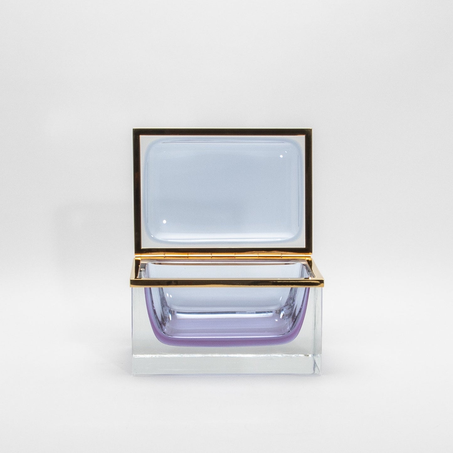 Murano Box with Brass Fittings in Alexandrite