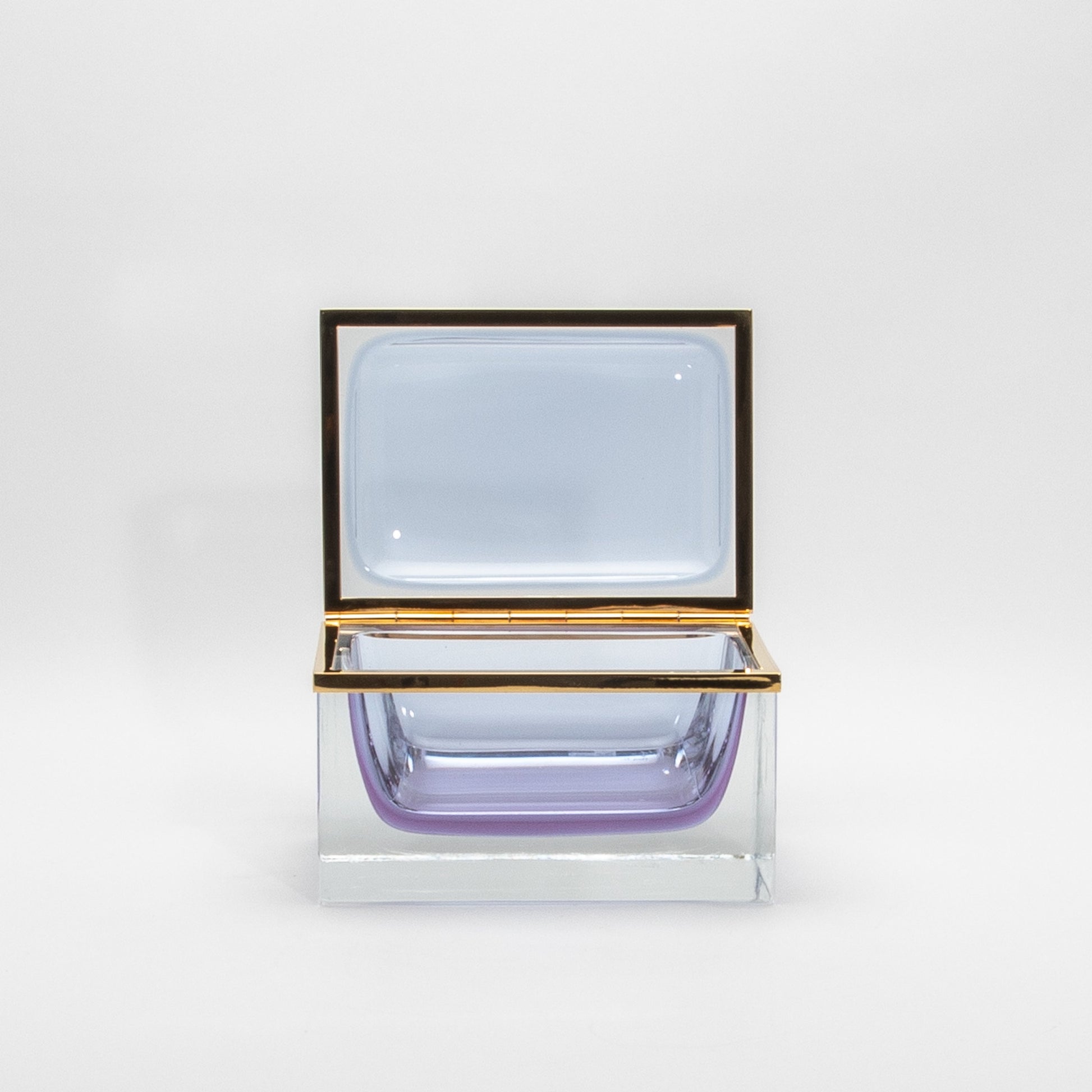 Murano Box with Brass Fittings in Alexandrite