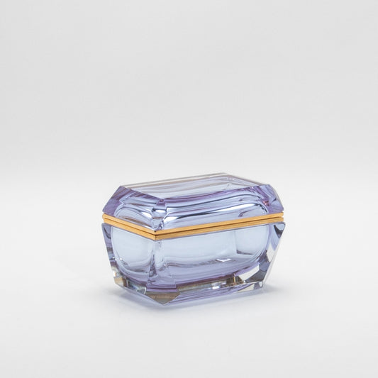 Murano Box with Edges and Brass Fittings in Alexanderite