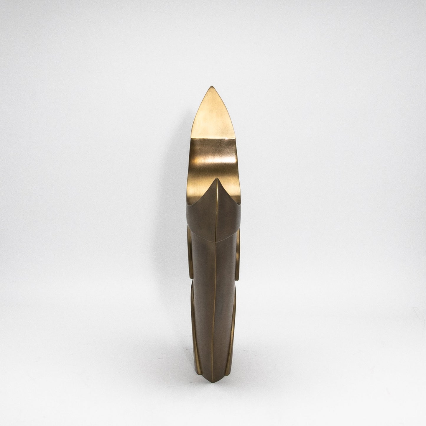 Modern Abstract Sculpture in Bronze Patina Brass by Patrick Coard Paris
