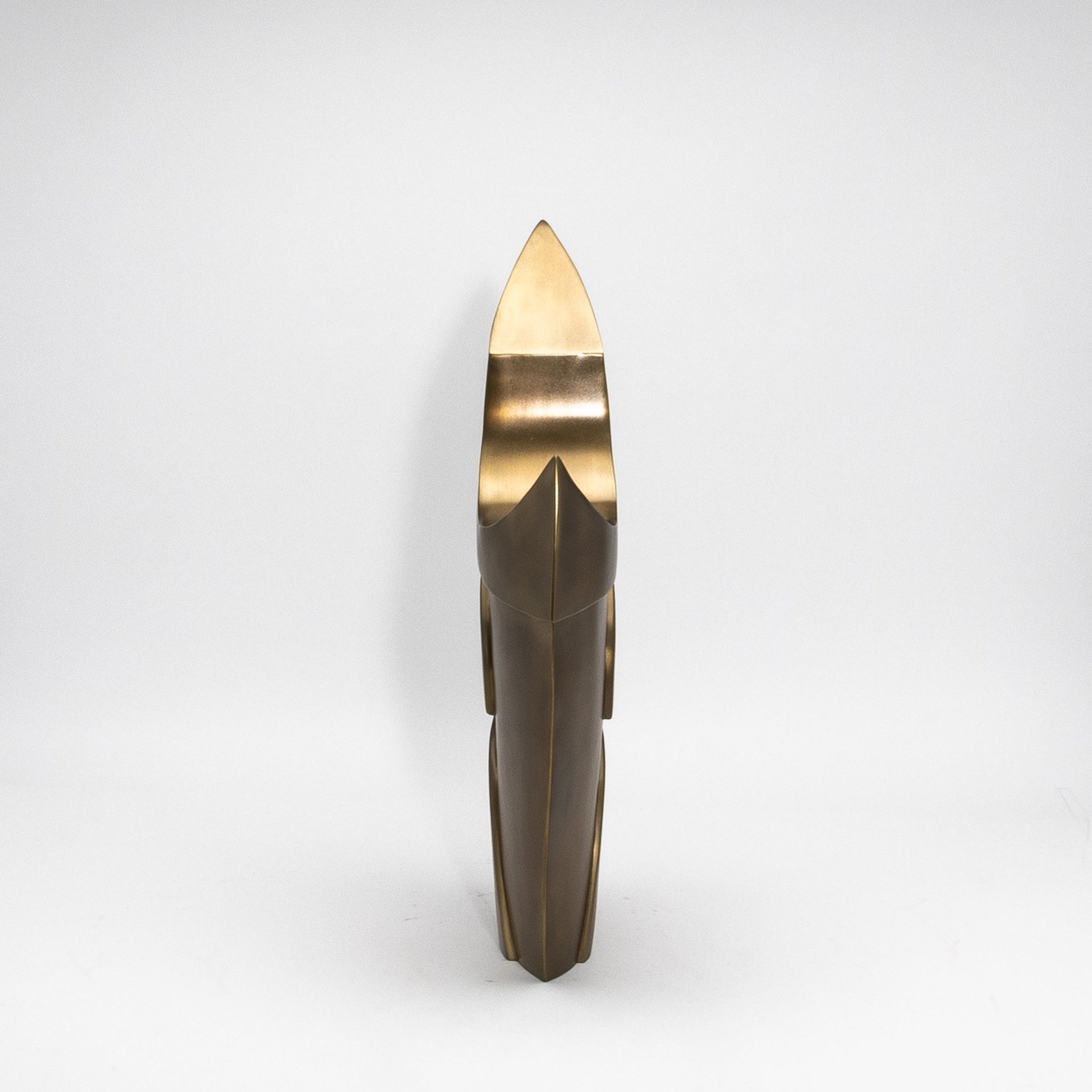 Modern Abstract Sculpture in Bronze Patina Brass by Patrick Coard Paris