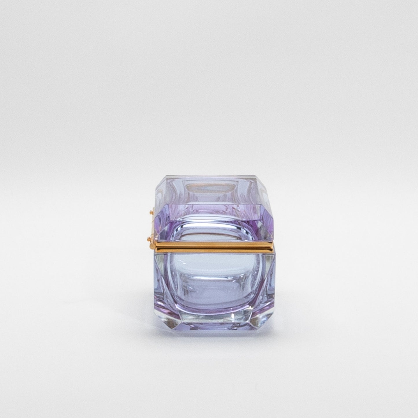 Murano Box with Edges and Brass Fittings in Alexanderite