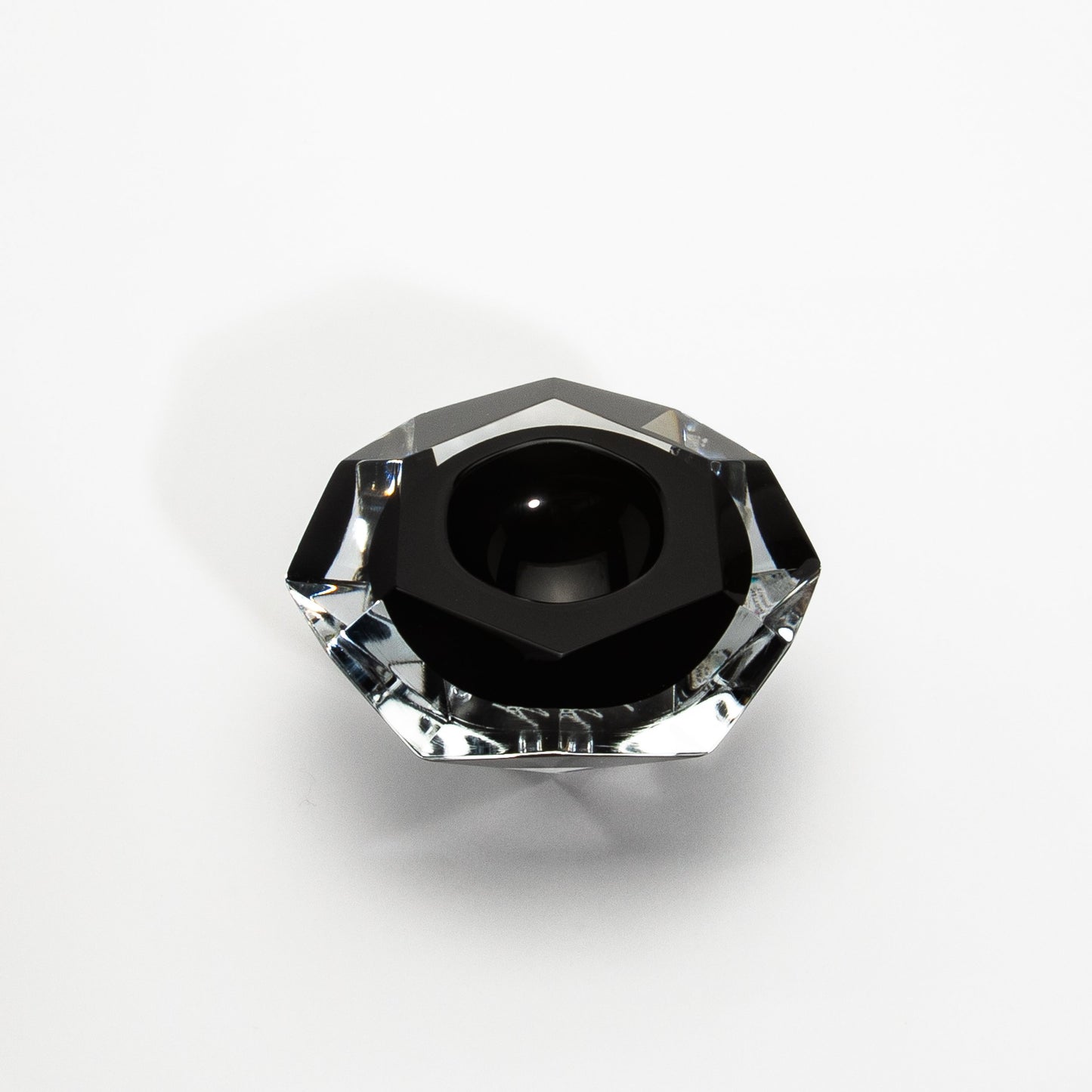 Murano Ashtray in Clear and Onyx Black