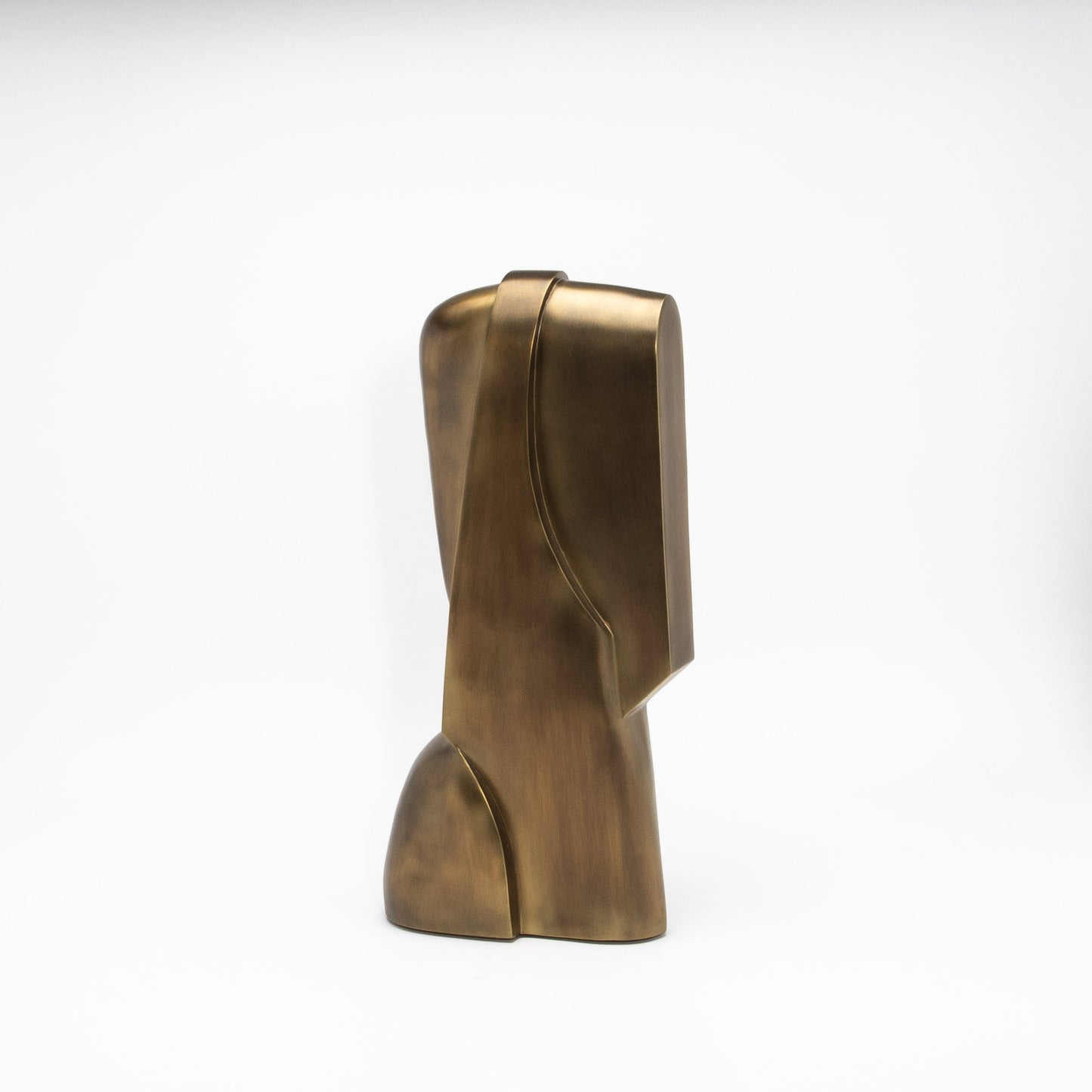Modern Abstract Sculpture in Bronze Patina Brass by Patrick Coard Paris