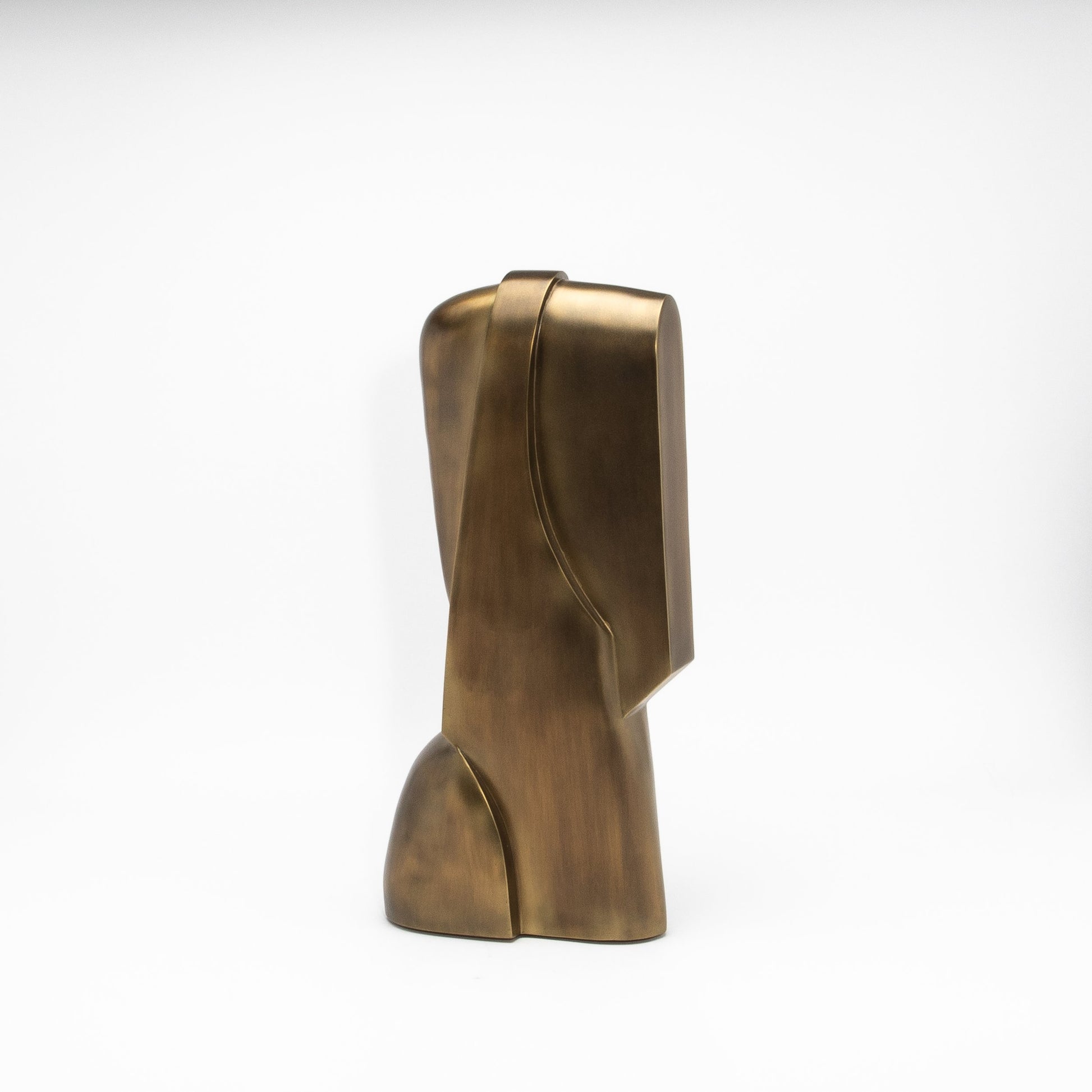 Modern Abstract Sculpture in Bronze Patina Brass by Patrick Coard Paris