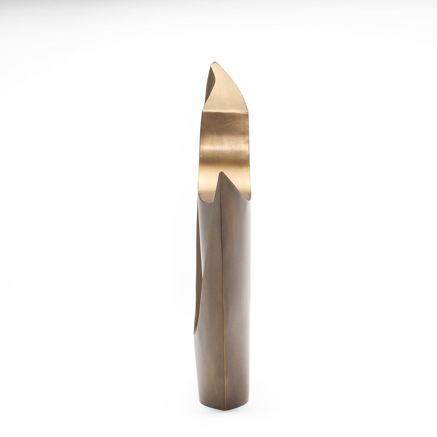 Modern Abstract Sculpture in Bronze Patina Brass by Patrick Coard Paris