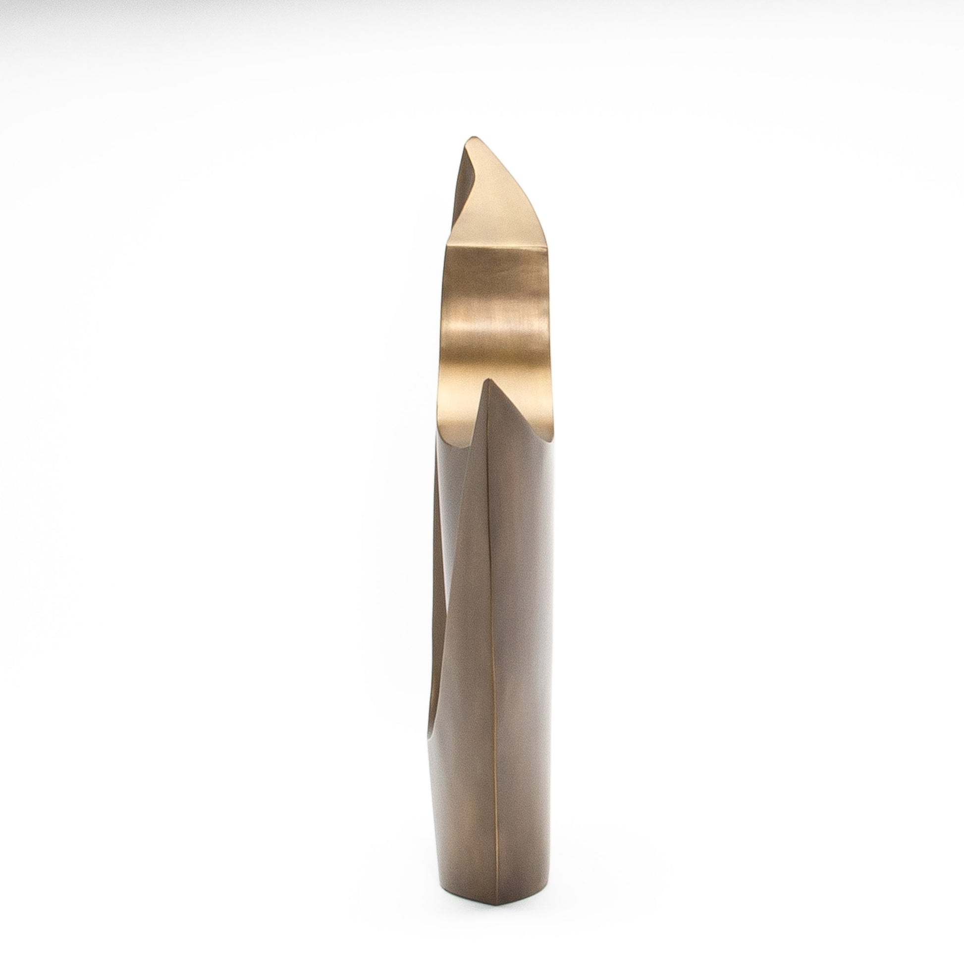 Modern Abstract Sculpture in Bronze Patina Brass by Patrick Coard Paris