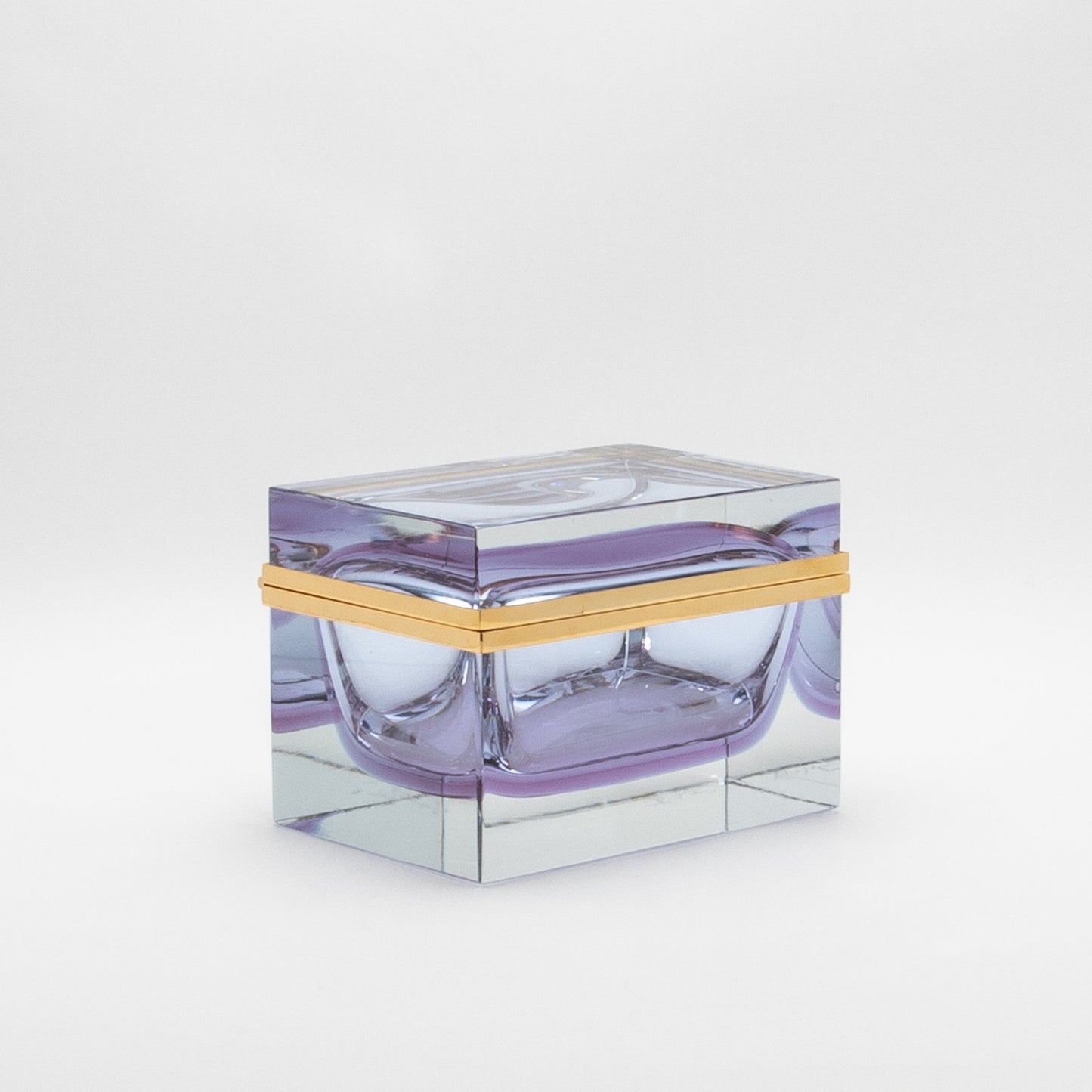 Murano Box with Brass Fittings in Alexandrite